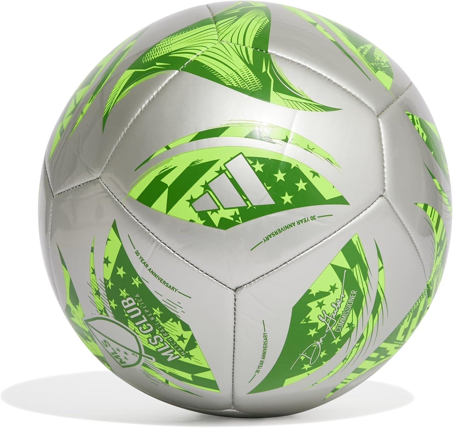 image:imageadidas Unisex MLS Soccer BallSilver MetallicGreen