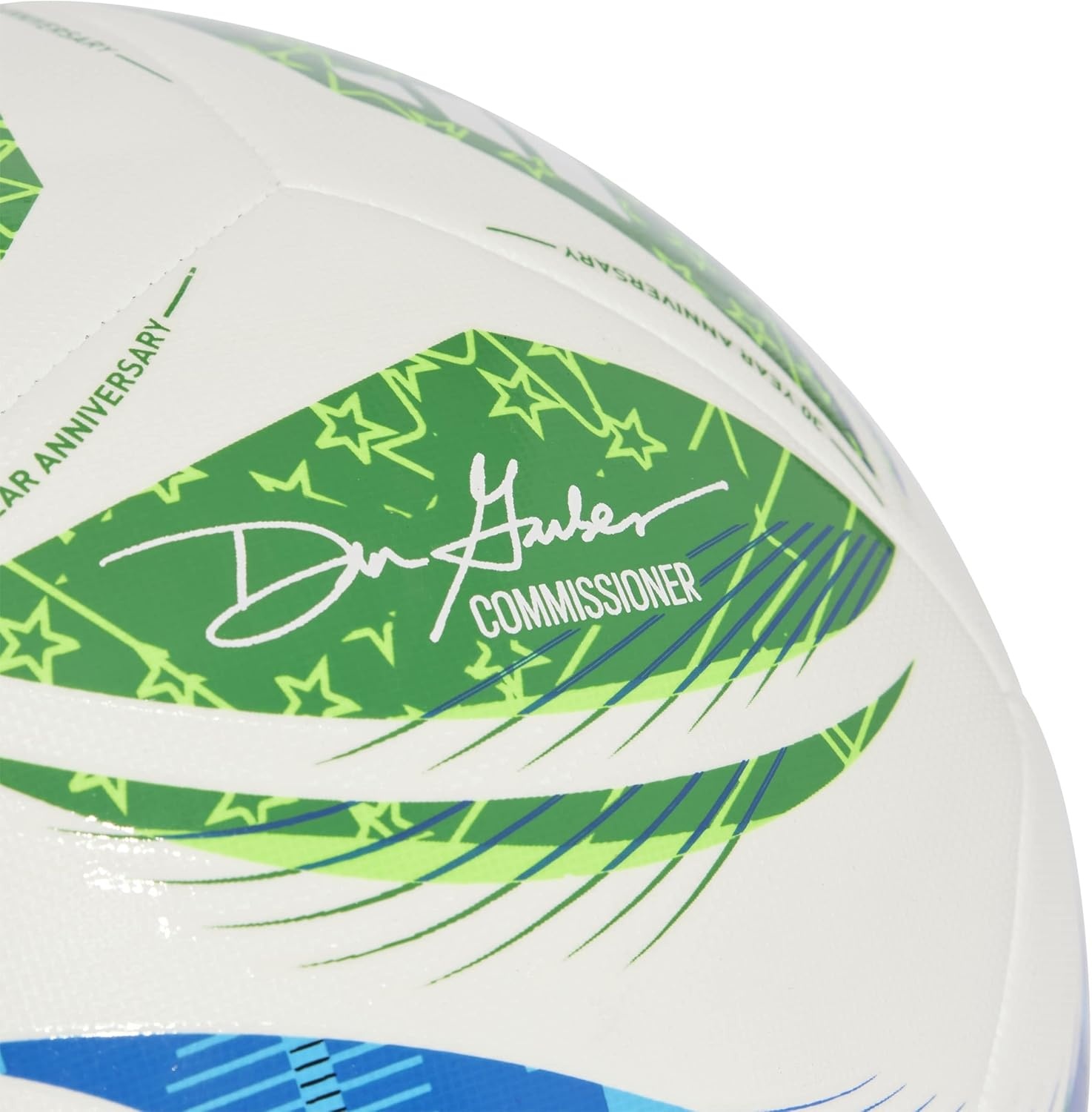 image:imageadidas Unisex MLS Soccer BallTraining WhiteGreenGlory BlueSolar Blue