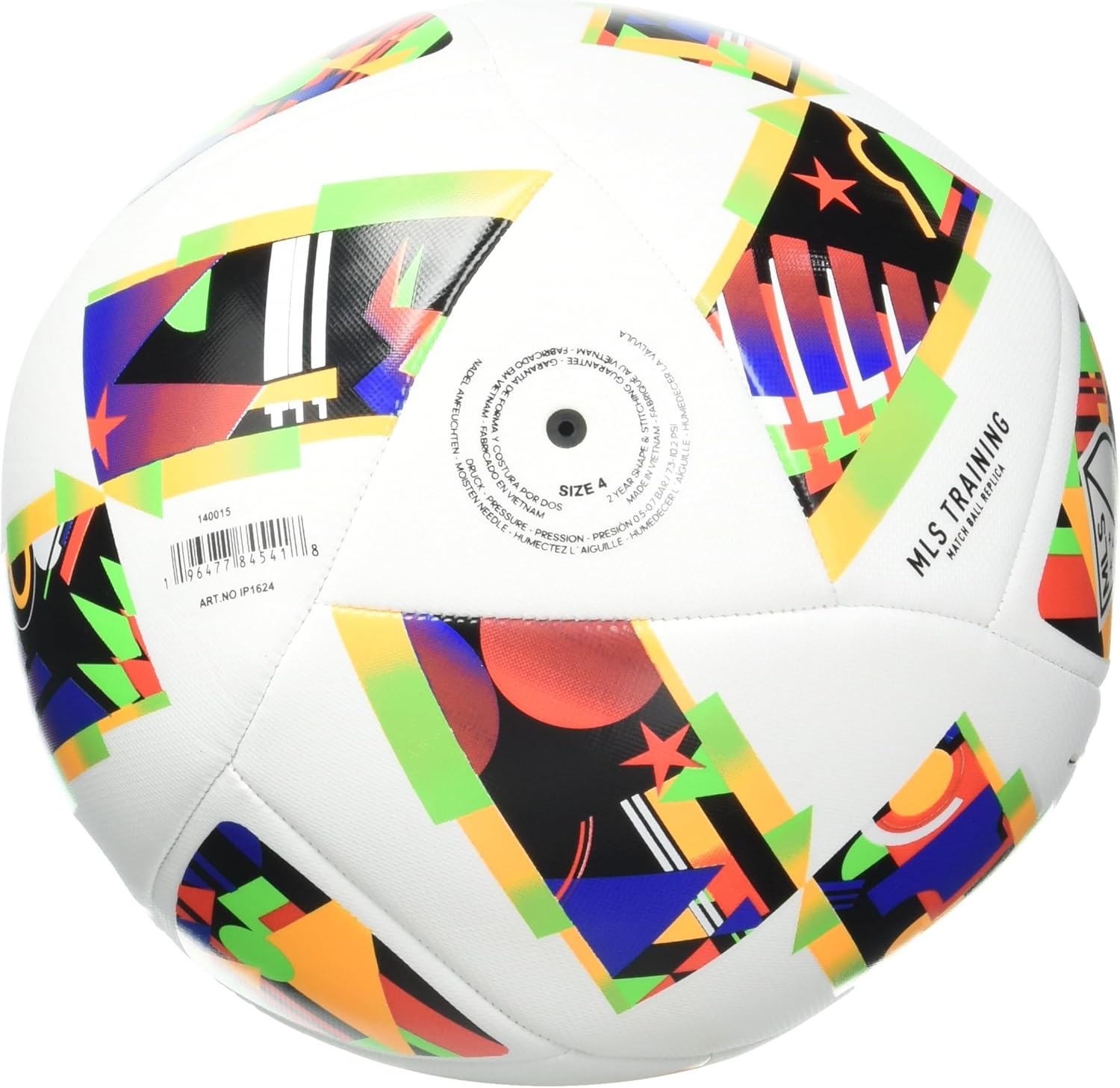 image:imageadidas Unisex MLS Soccer BallWhiteBlackSolar Gold