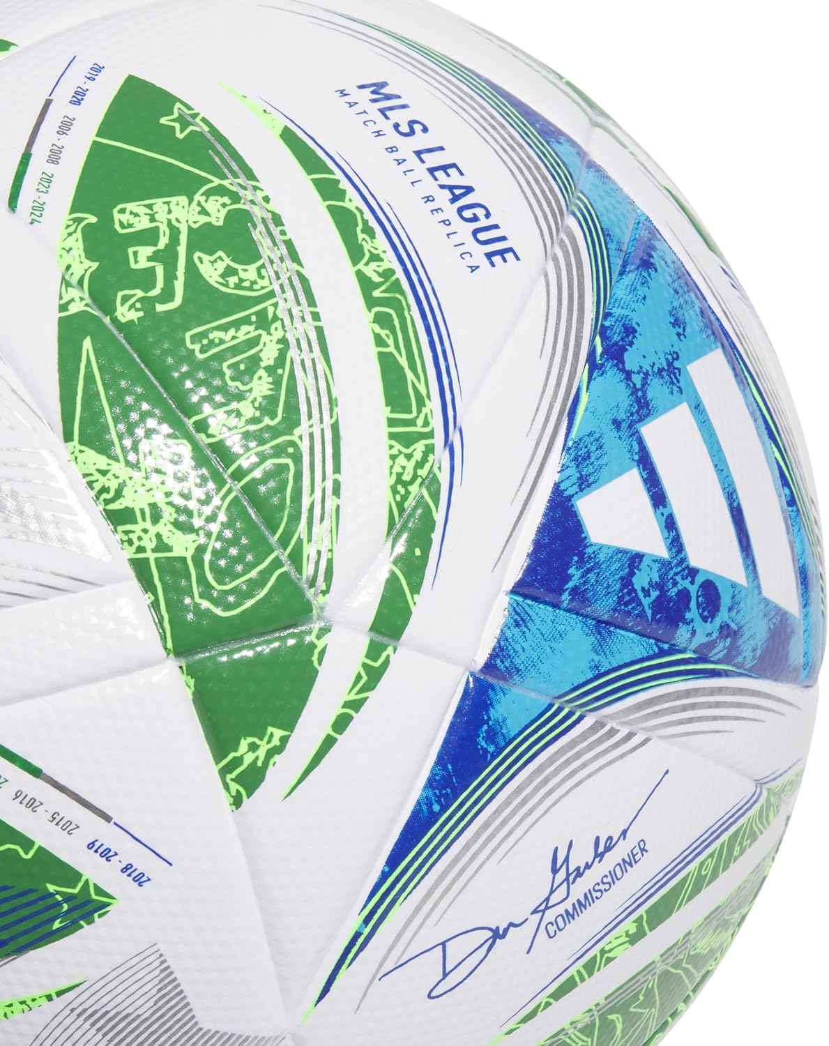 image:imageadidas Unisex MLS Soccer BallWhiteGreenGlory BlueSolar Blue