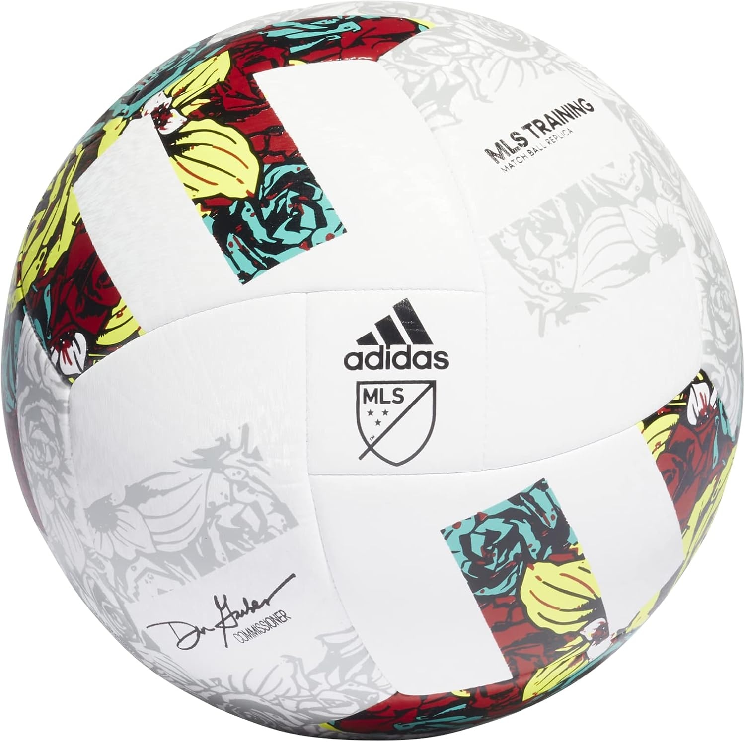 image:imageadidas Unisex MLS Soccer BallWhiteSolar YellowPower Blue