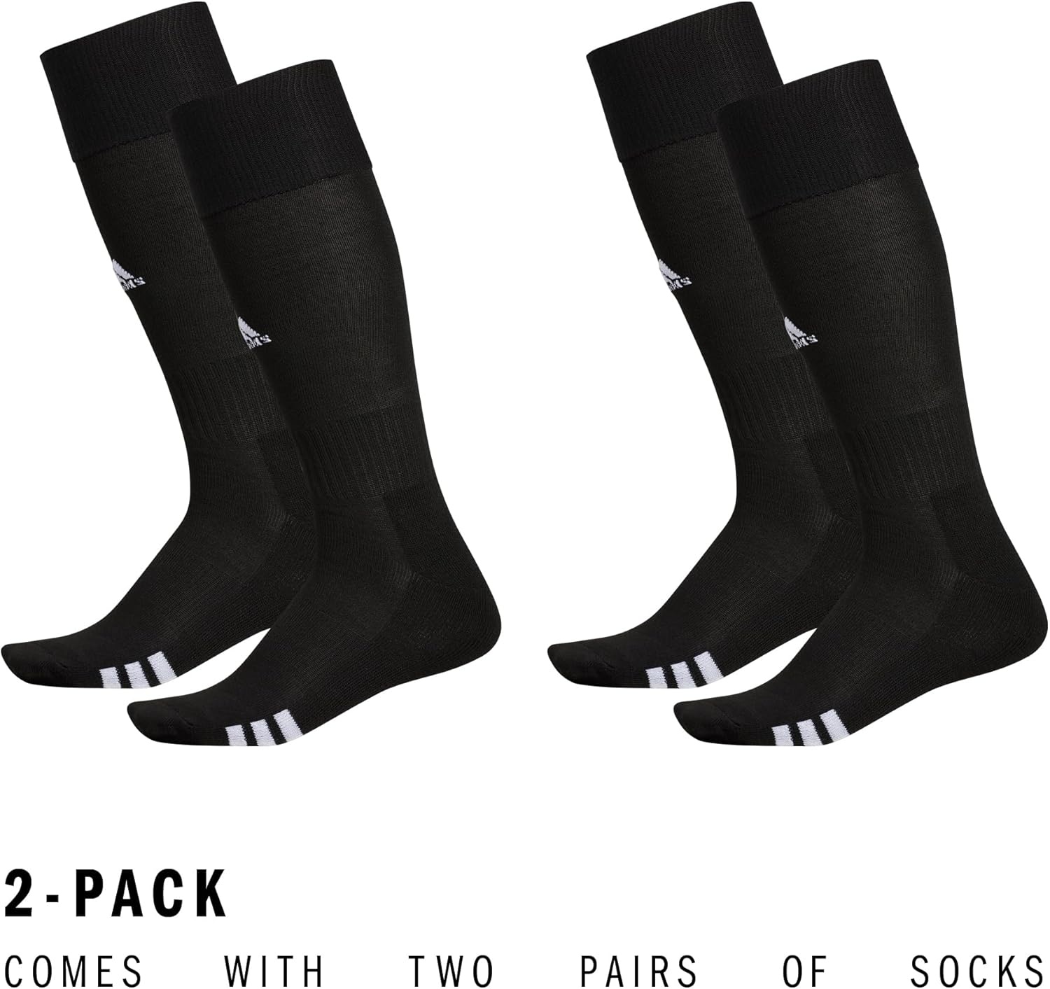 image:imageadidas Unisex Rivalry Soccer Socks 2 Pairs OvertheCalf1BlackWhite