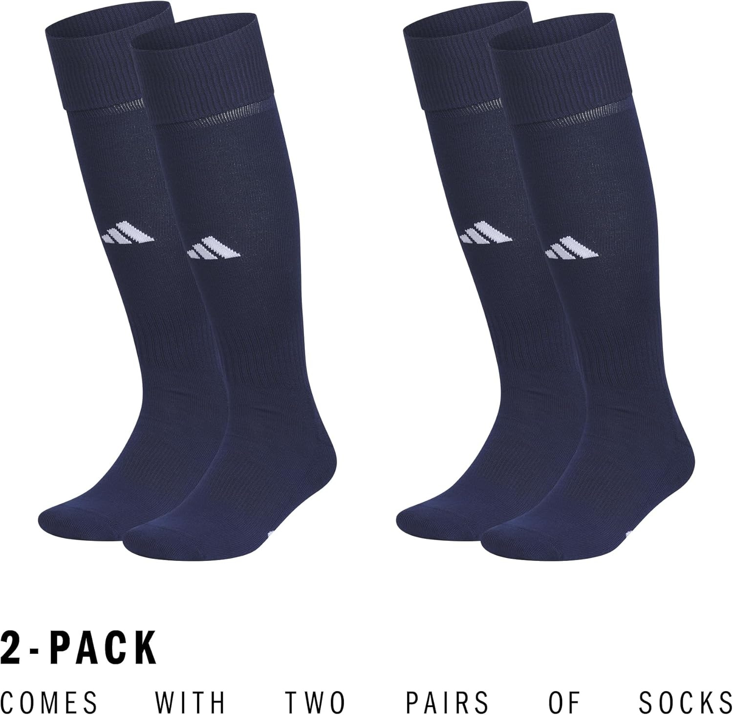 image:imageadidas Unisex Rivalry Soccer Socks 2 Pairs OvertheCalf2Team Navy Blue 2White
