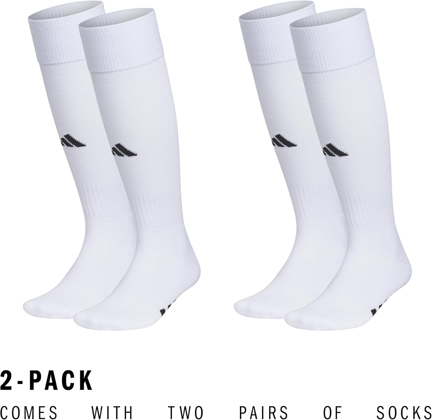 image:imageadidas Unisex Rivalry Soccer Socks 2 Pairs OvertheCalf2WhiteBlack