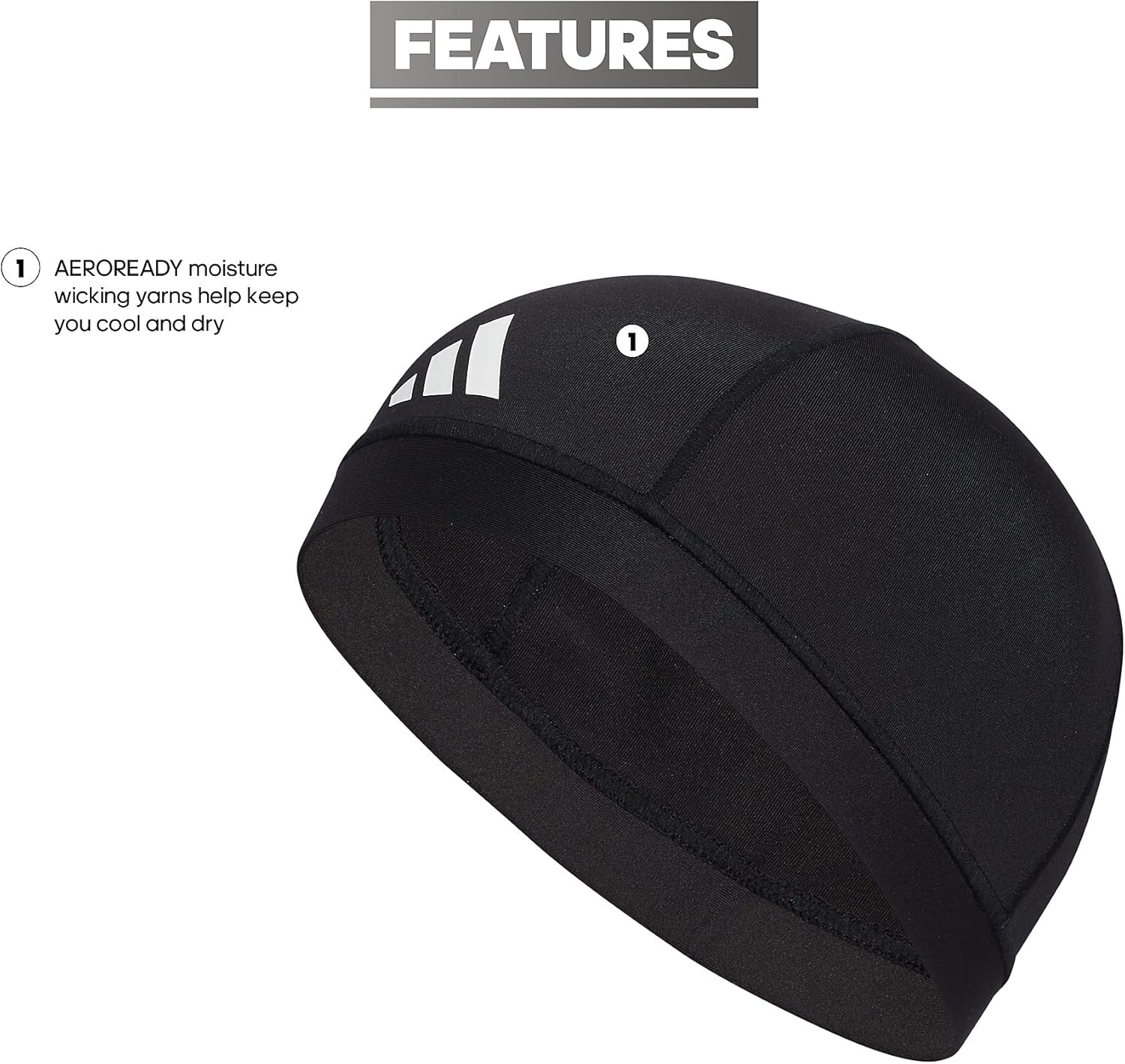 image:imageadidas UnisexAdult Aeroready Football Skull CapBlackWhite2