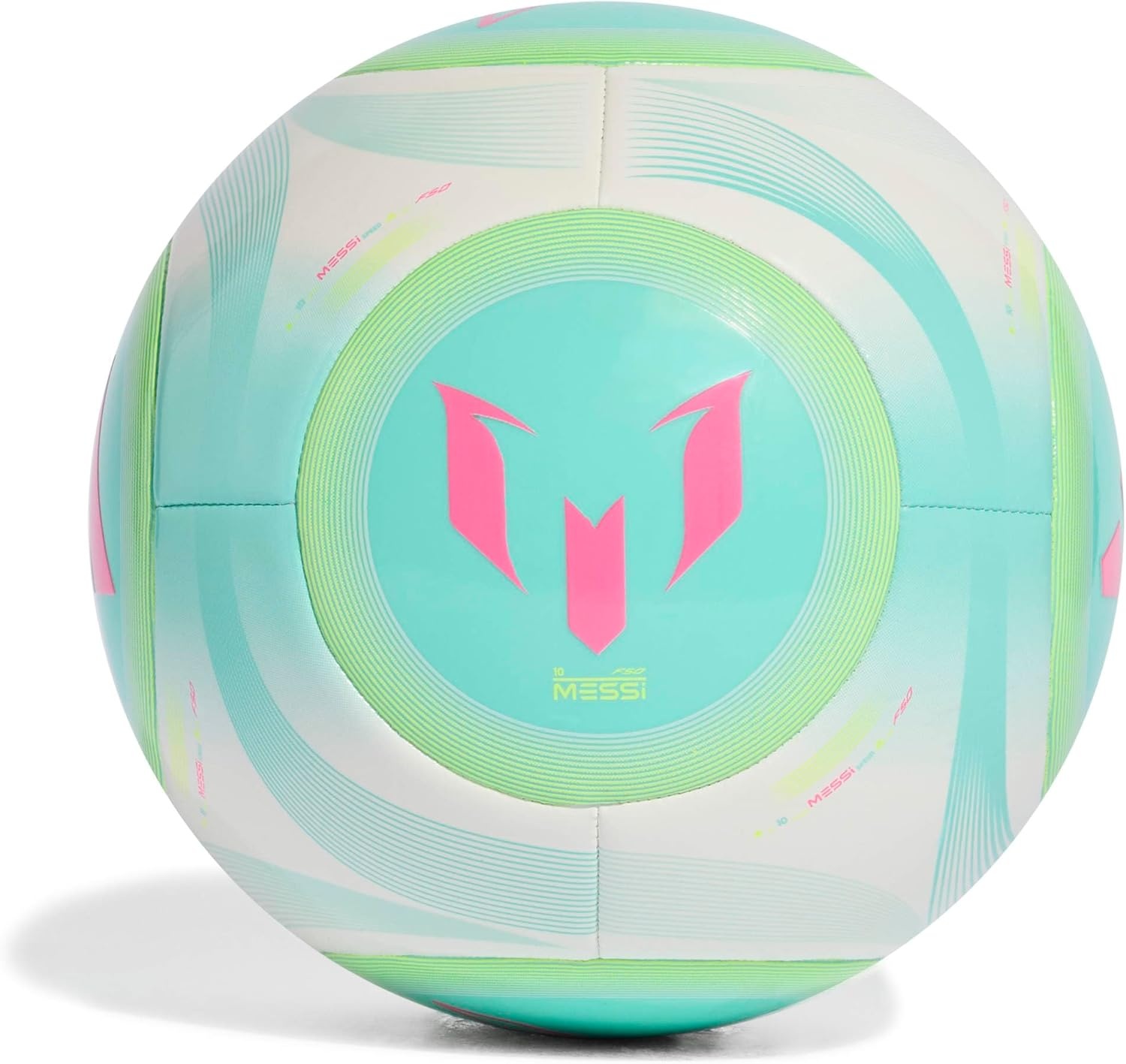 image:imageadidas UnisexAdult Messi Club Ball WhiteFlash AquaHalo MintLucid Pink 3