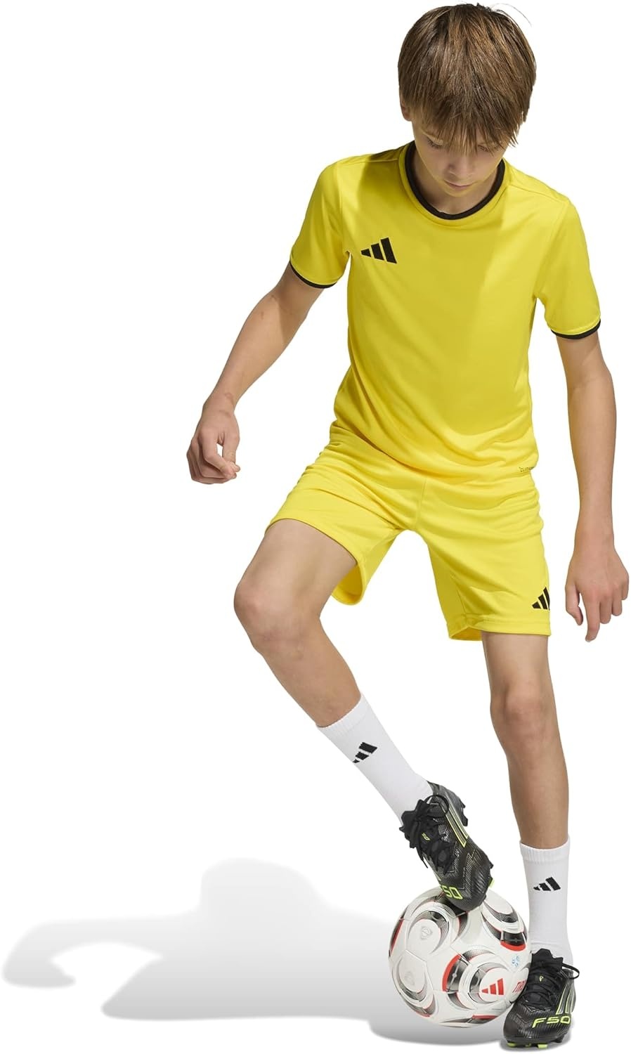 image:imageadidas UnisexKids Entrada 26 ShortsTeam YellowBlack