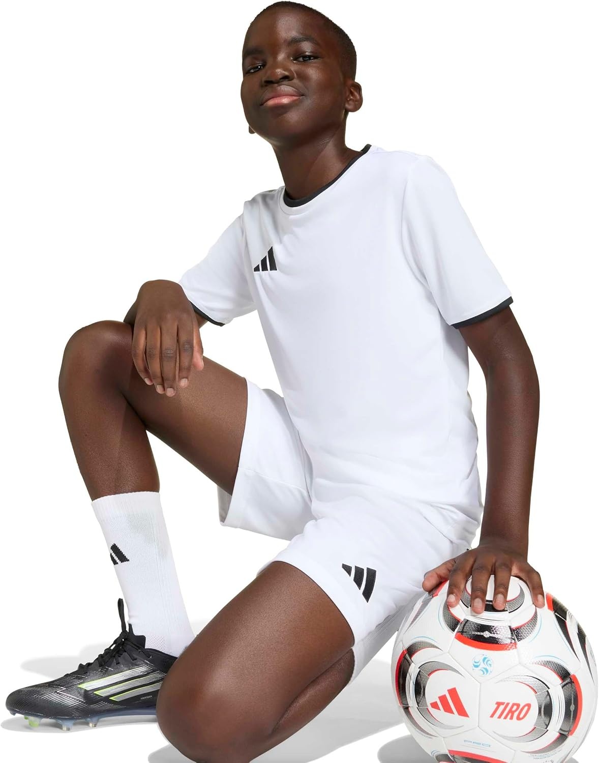 image:imageadidas UnisexKids Entrada 26 ShortsWhiteBlack