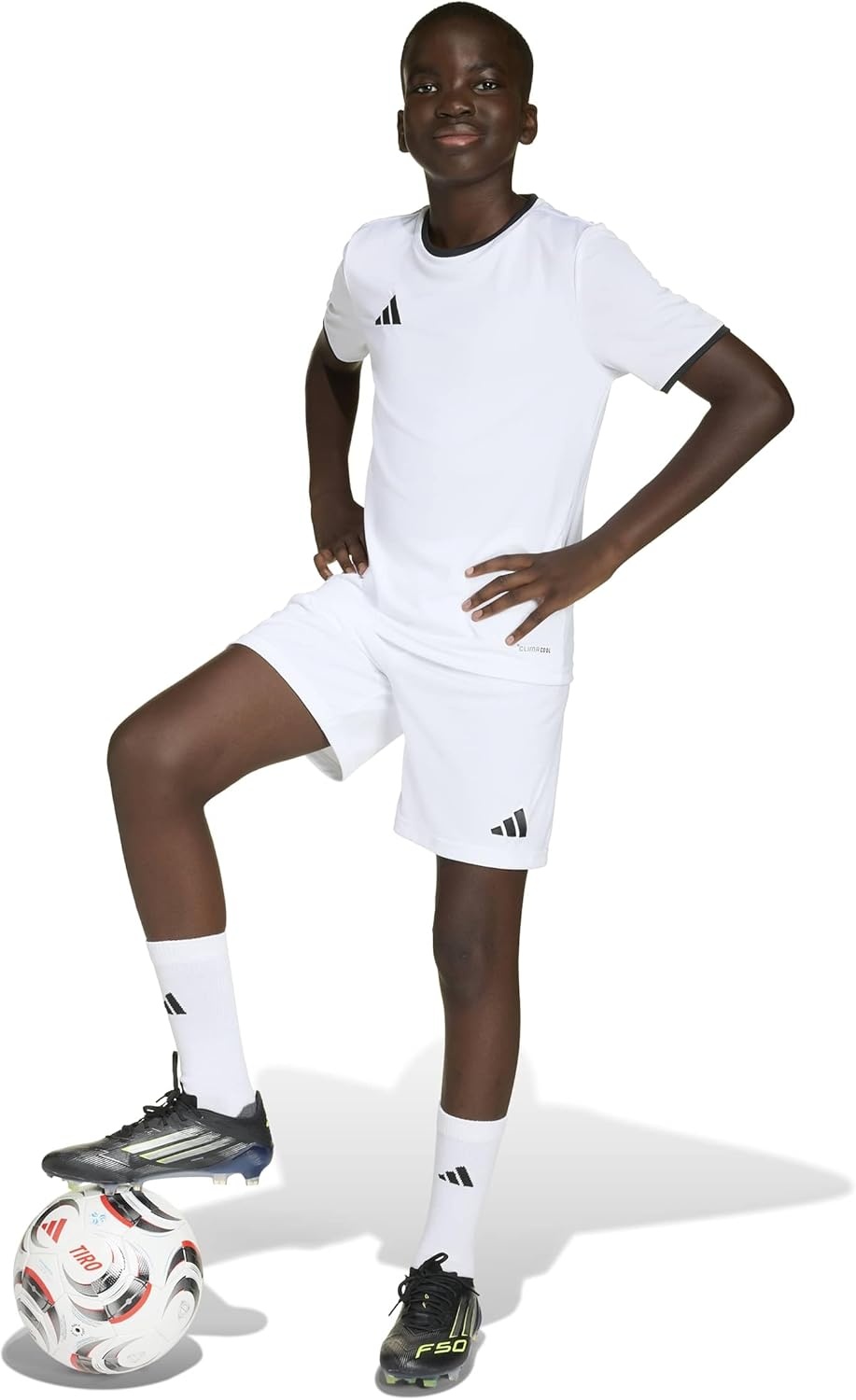 image:imageadidas UnisexKids Entrada 26 ShortsWhiteBlack