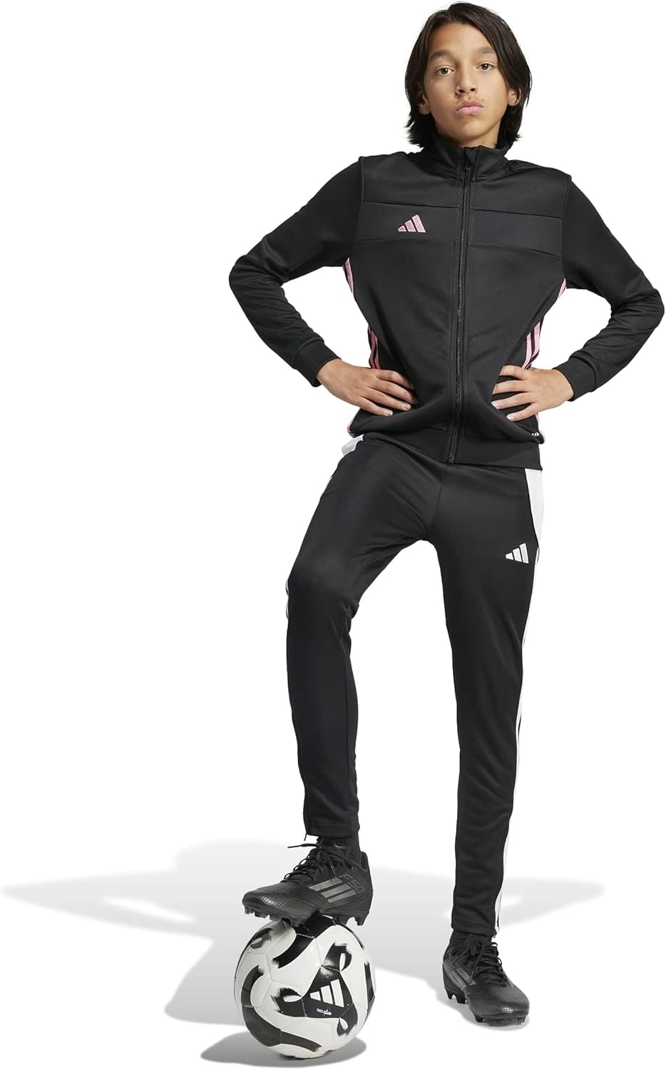 image:imageadidas UnisexKids Tiro Essentials Training JacketBlackEasy PinkWhite