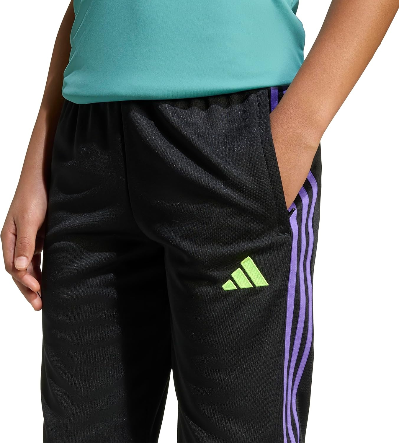 image:imageadidas UnisexKids Tiro Essentials Training PantsBlackPurple RushLucid Lemon