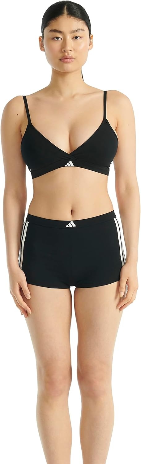 image:imageadidas Womens 3 Stripes Active Essentials Cotton Shortie UnderwearBlack