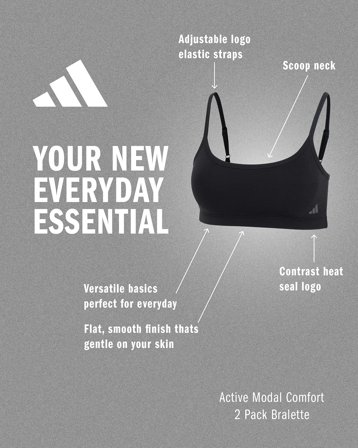image:imageadidas Womens Active Modal Comfort Scoop BraletteBlack