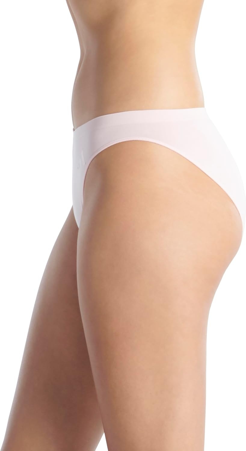 image:imageadidas Womens Active Seamless Bikini Brief UnderwearBlackWonder SilverClear Pink