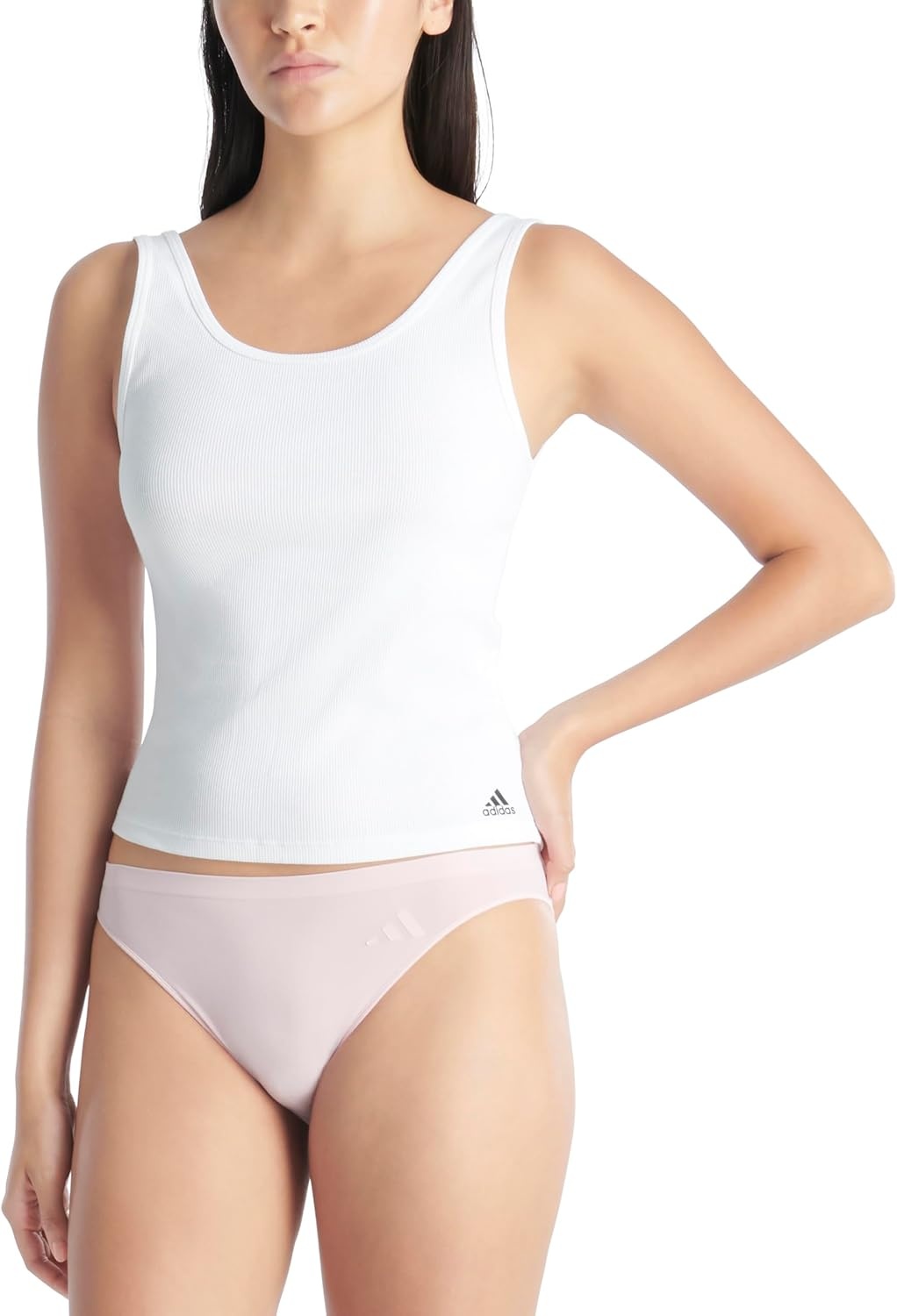 image:imageadidas Womens Active Seamless Bikini Brief UnderwearBlackWonder SilverClear Pink