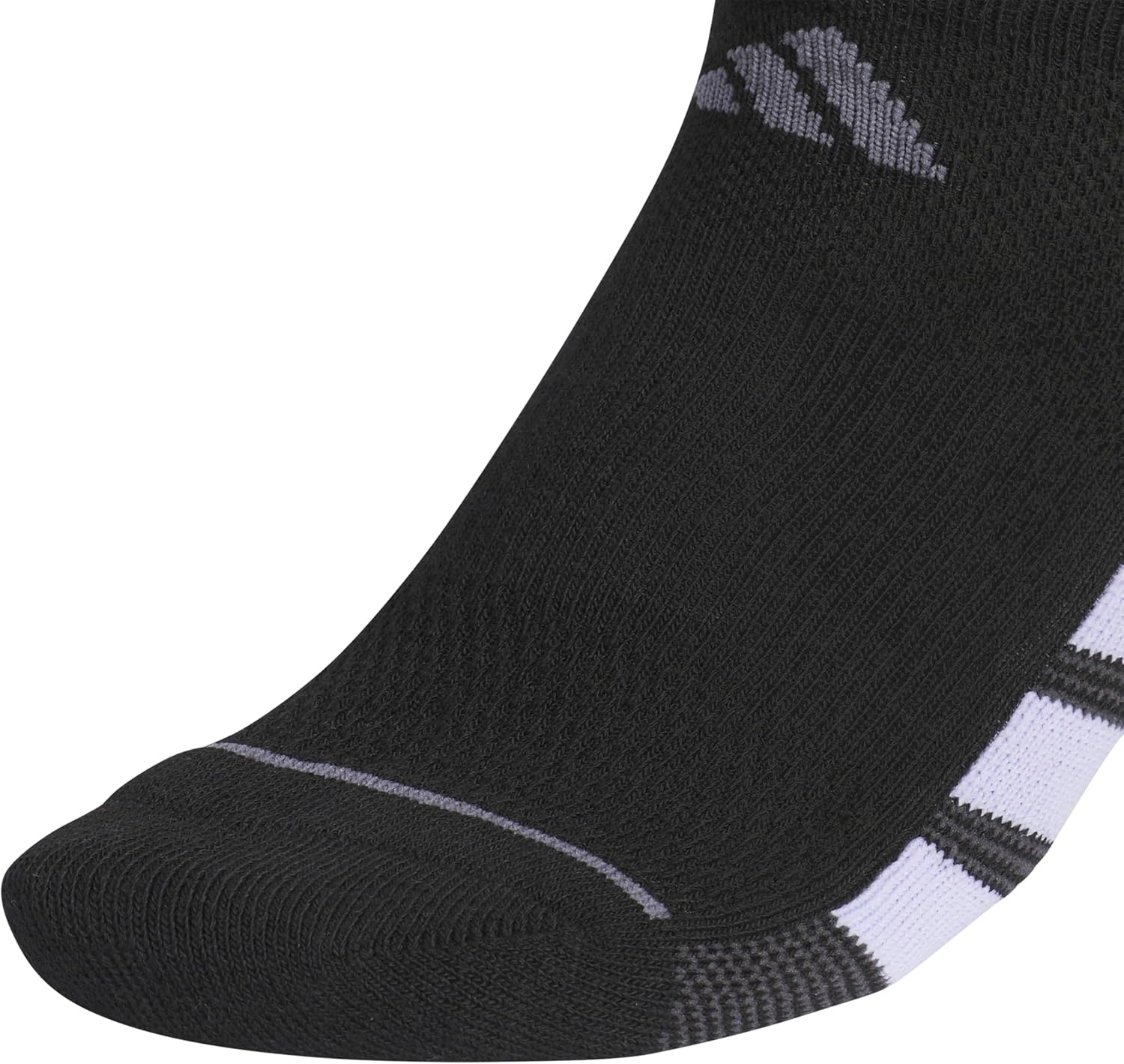 image:imageadidas Womens All Day Training Workout Socks 3 Pairs Multiple HeightsBlackViolet Tone PurpleWhiteNo Show
