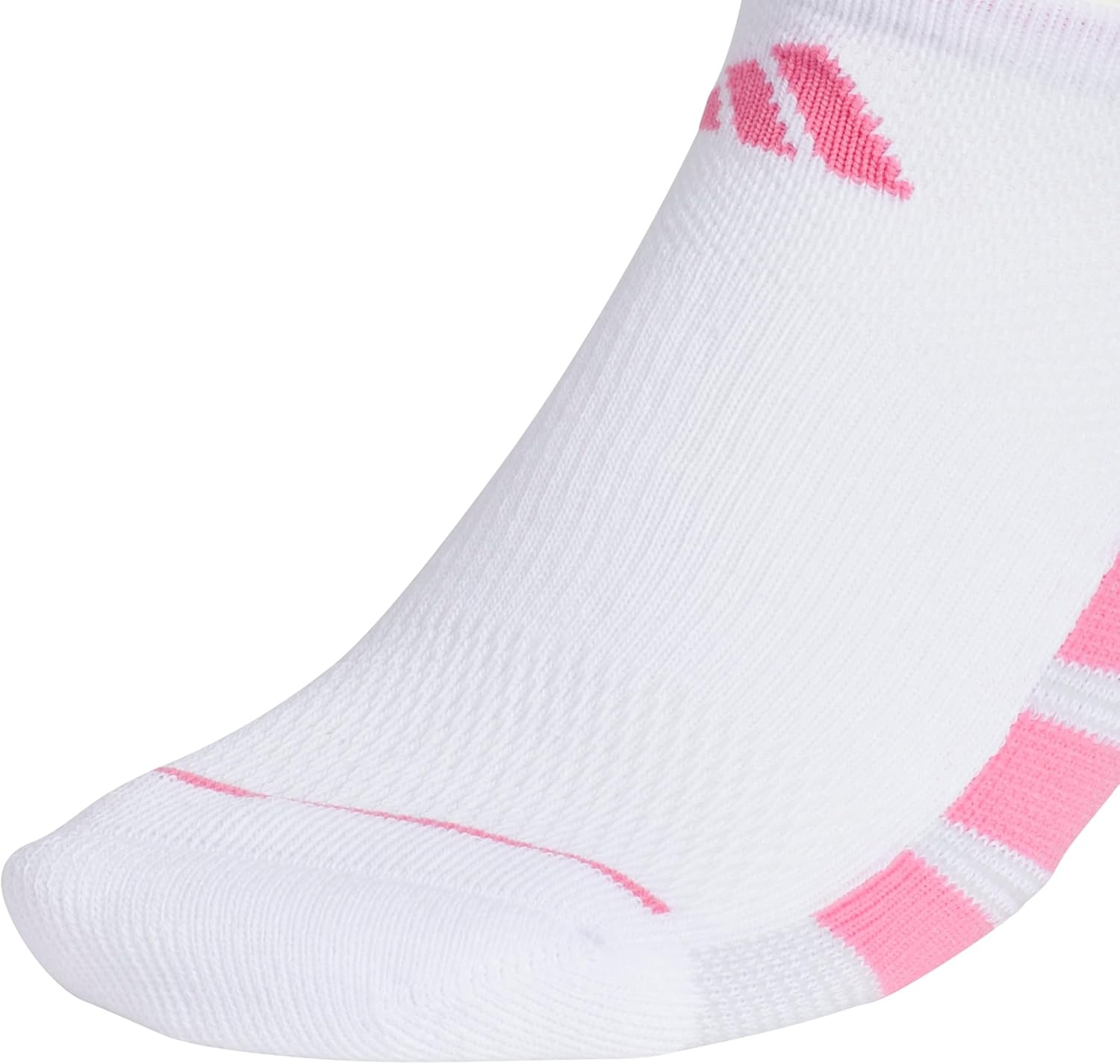 image:imageadidas Womens All Day Training Workout Socks 3 Pairs Multiple HeightsWhitePink FusionWonder Alumina GreyNo Show