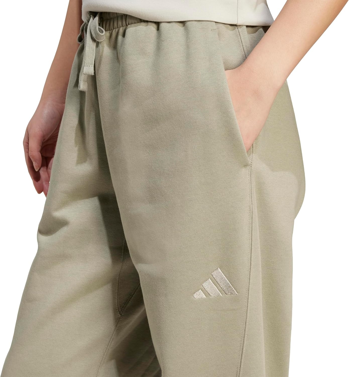 image:imageadidas Womens All Season Fleece Sweatpants Casual BrownSilver Pebble