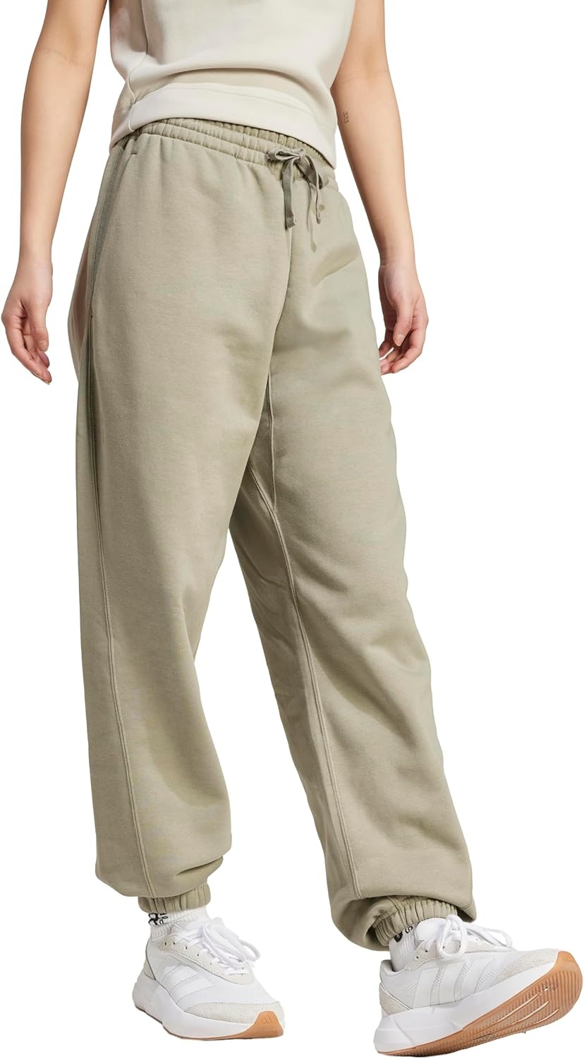 image:imageadidas Womens All Season Fleece Sweatpants Casual BrownSilver Pebble