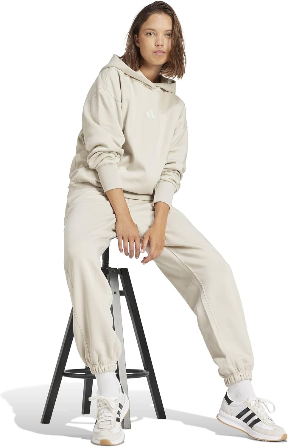 image:imageadidas Womens All Season Fleece Sweatpants Casual BrownWonder Alumina