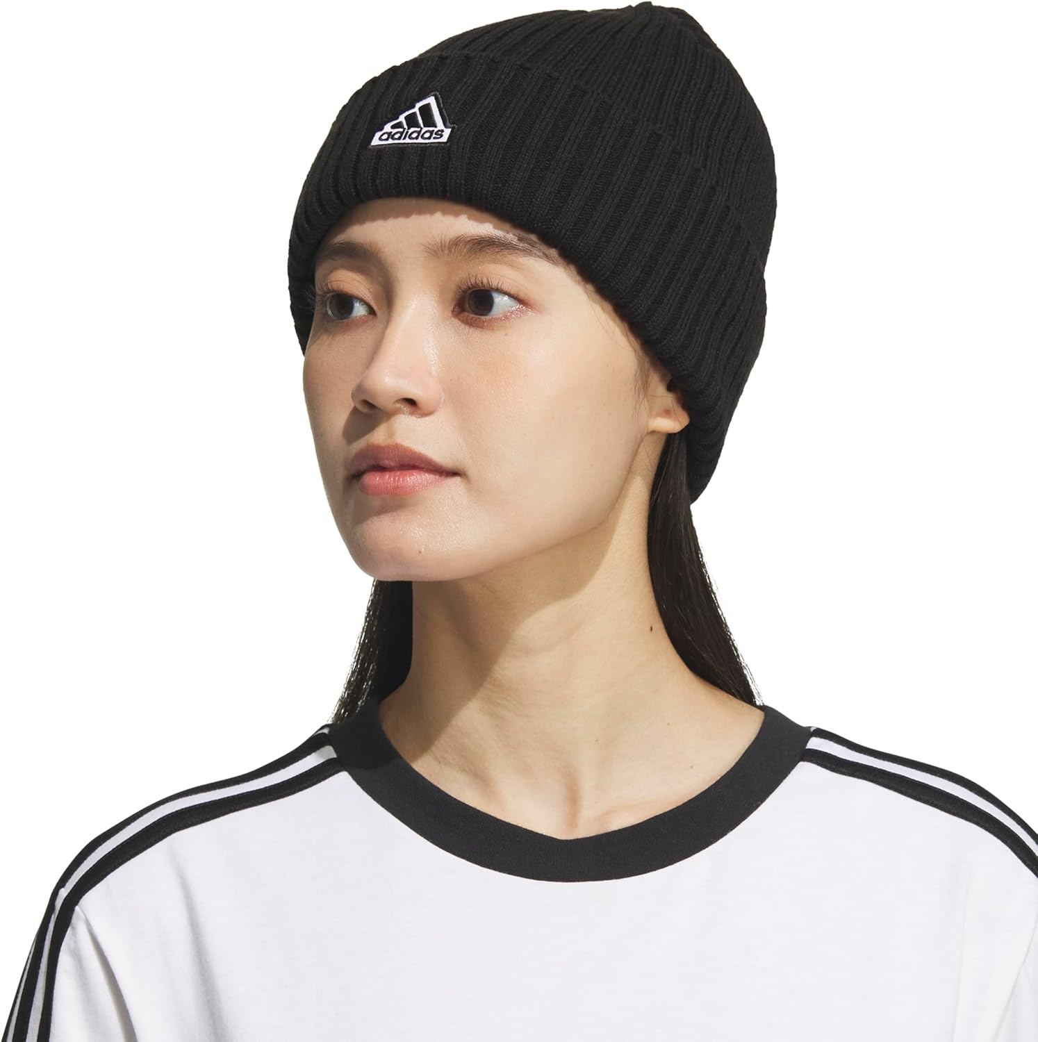 image:imageadidas Womens Altitude Beanie Cuffed Knit Winter Hat1BlackWhite