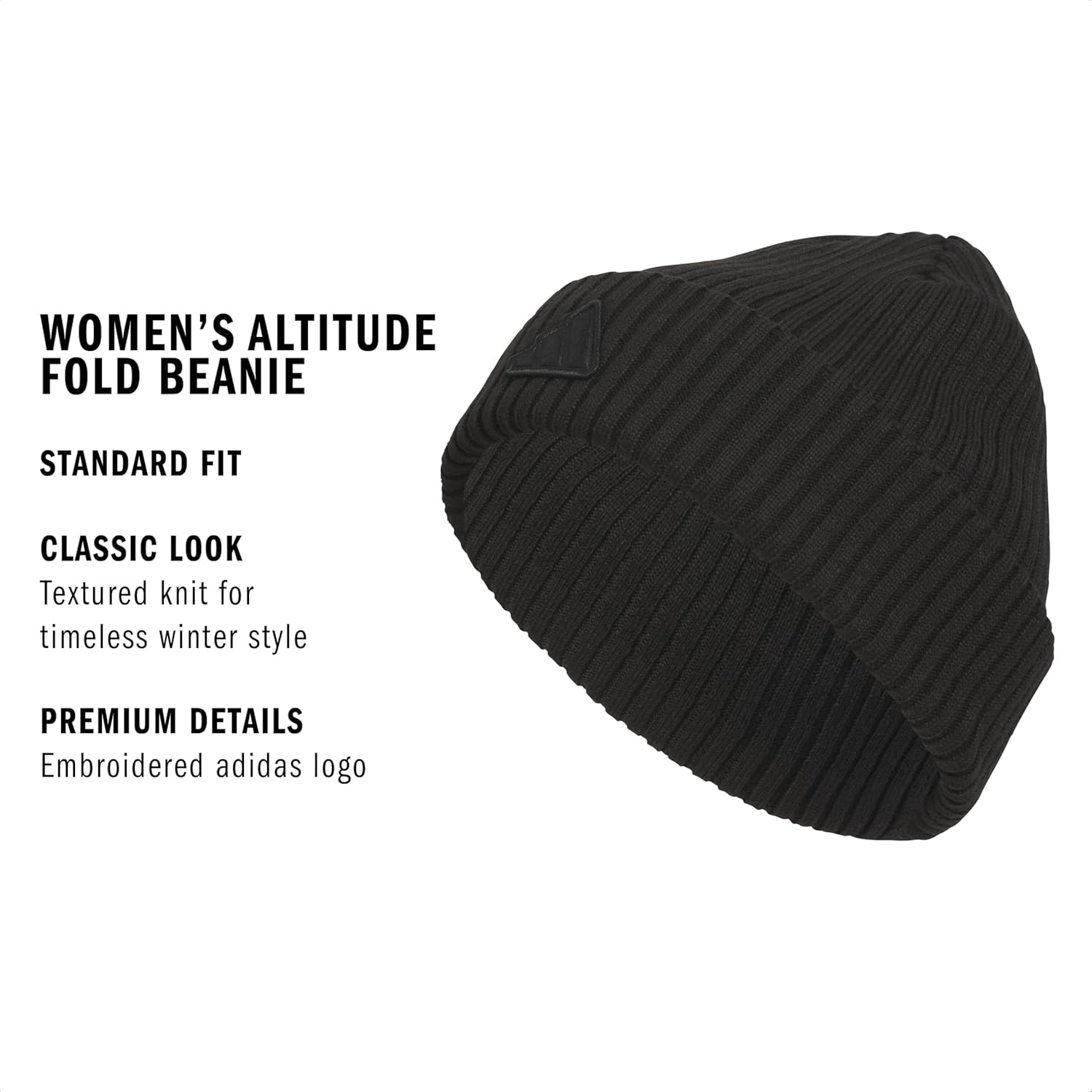 image:imageadidas Womens Altitude Beanie Cuffed Knit Winter Hat2Black