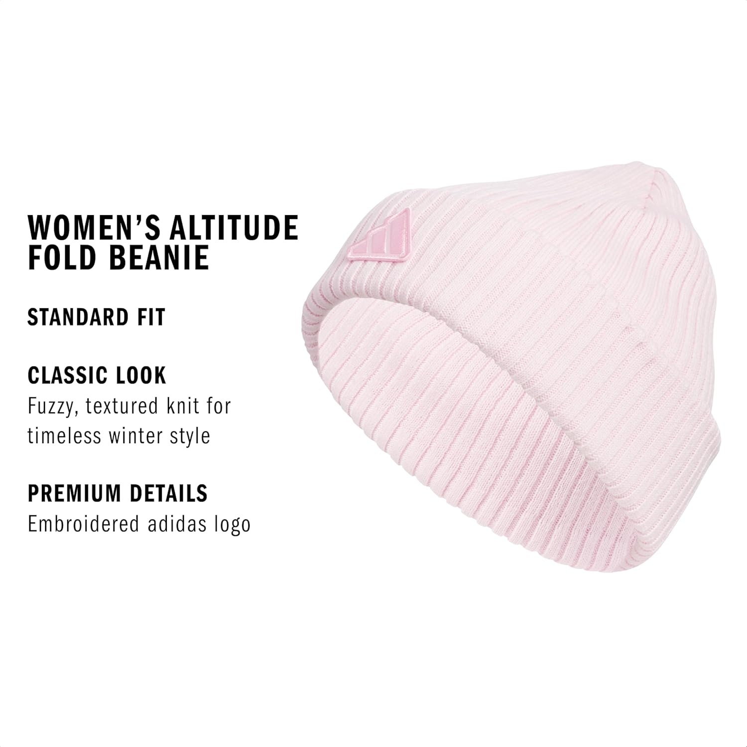 image:imageadidas Womens Altitude Beanie Cuffed Knit Winter Hat2Clear Pink