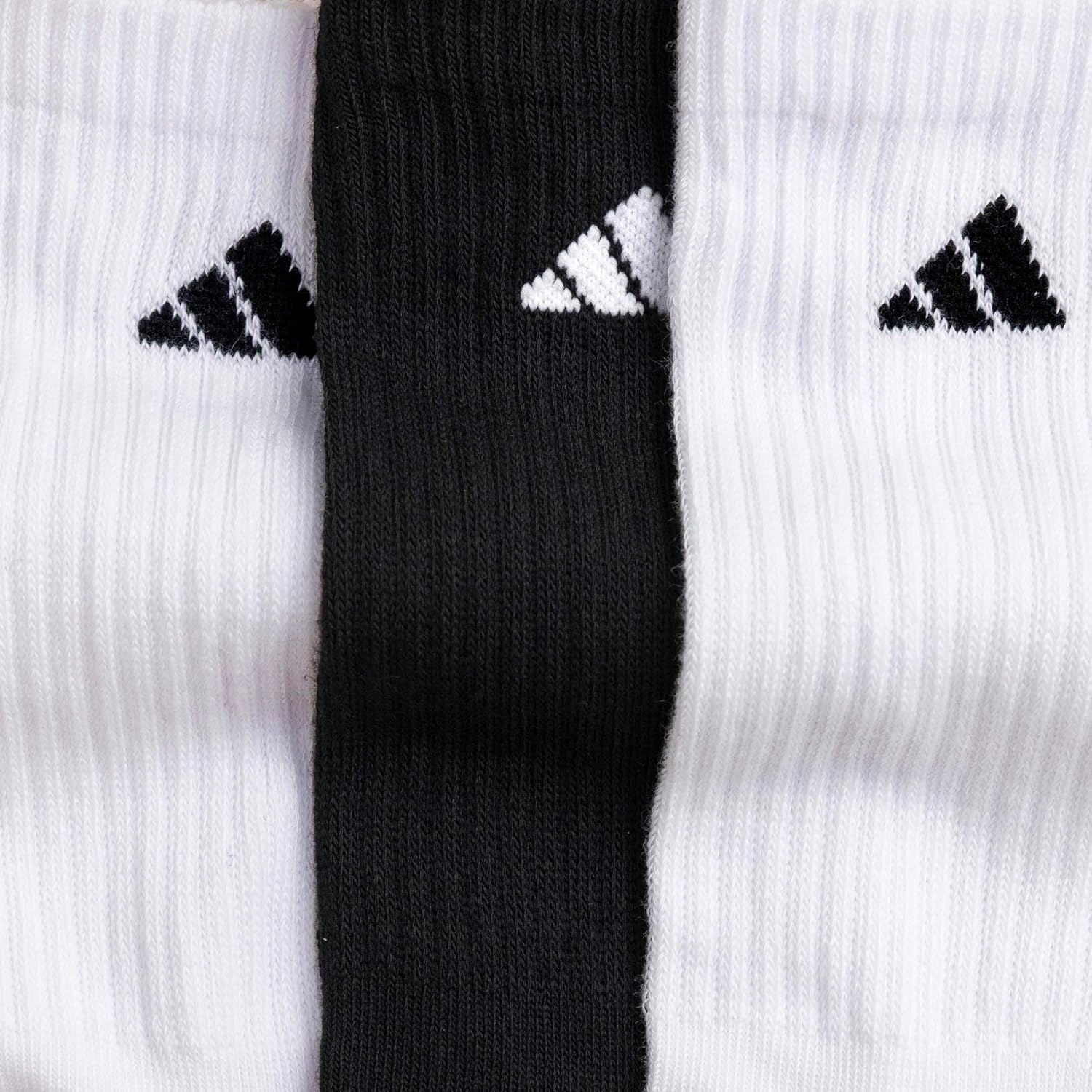 image:imageadidas Womens Athletic Cushioned Crew Socks 6 Pairs Durable amp ComfortableWhiteBlackWhite