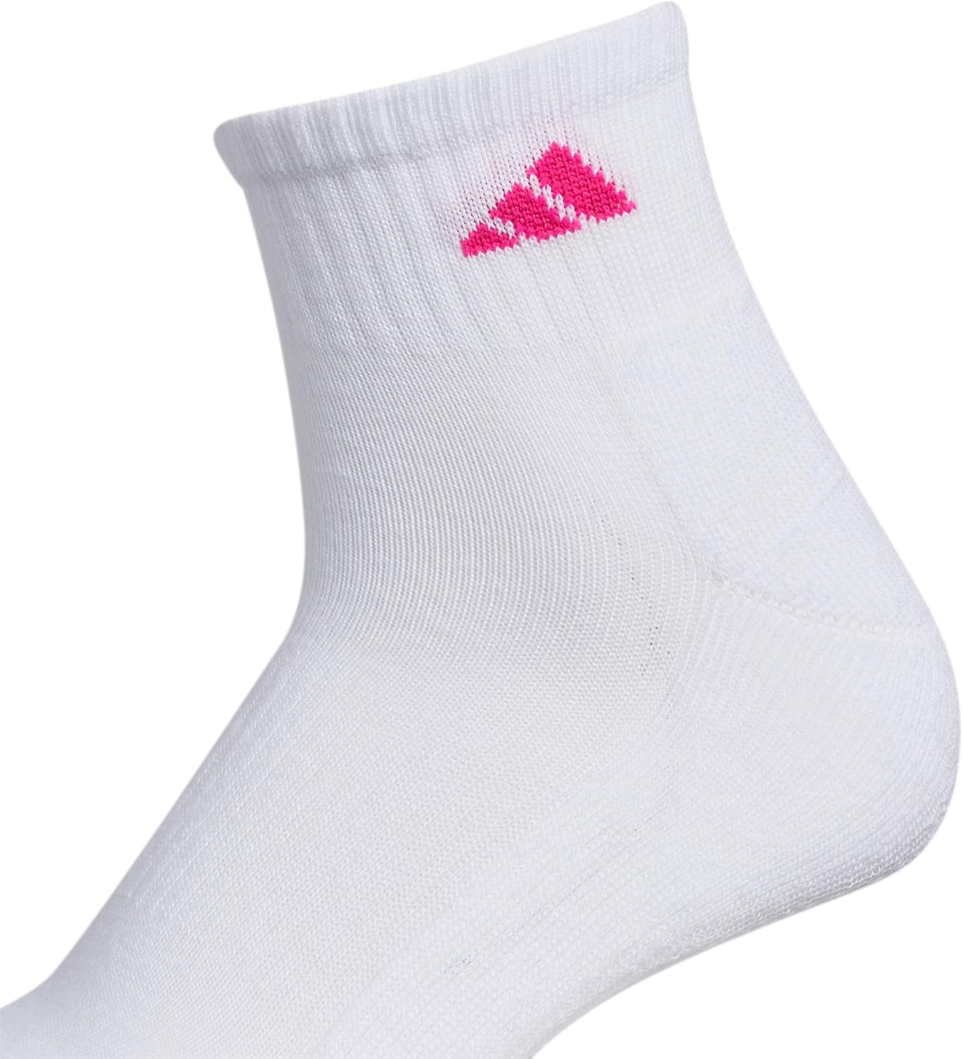 image:imageadidas Womens Athletic Cushioned Quarter Ankle Socks 6 Pairs Durable amp ComfortableWhiteShock PinkBright Cyan