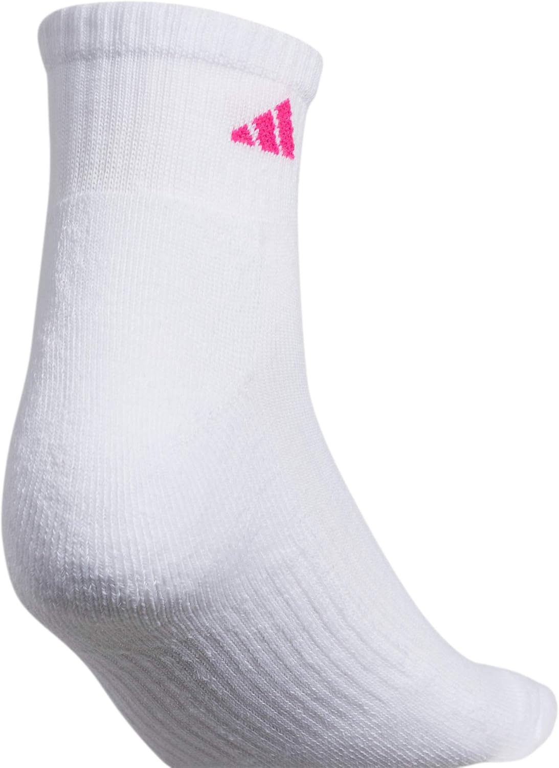 image:imageadidas Womens Athletic Cushioned Quarter Ankle Socks 6 Pairs Durable amp ComfortableWhiteShock PinkBright Cyan