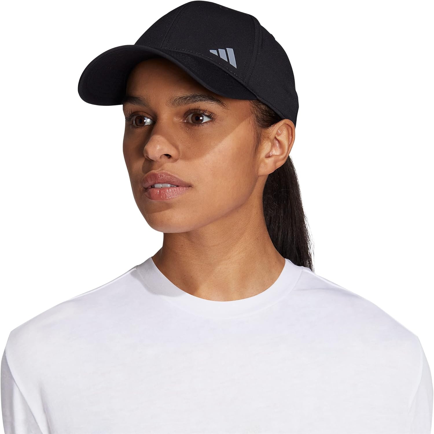 image:imageadidas Womens Backless Ponytail Hat Open Back Baseball CapBlackBlackGrey1