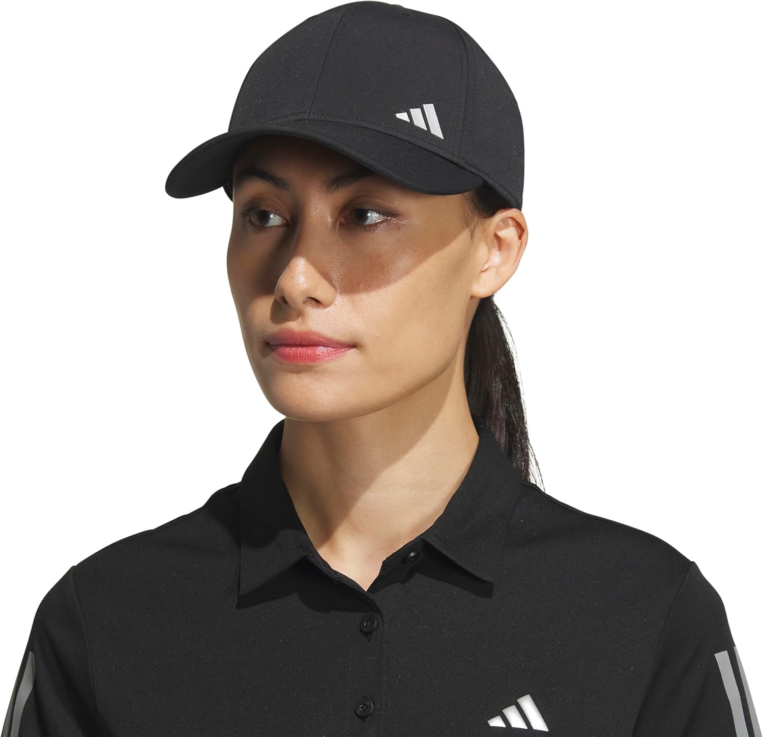 image:imageadidas Womens Backless Ponytail Hat Open Back Baseball CapBlackSilver Metallic2
