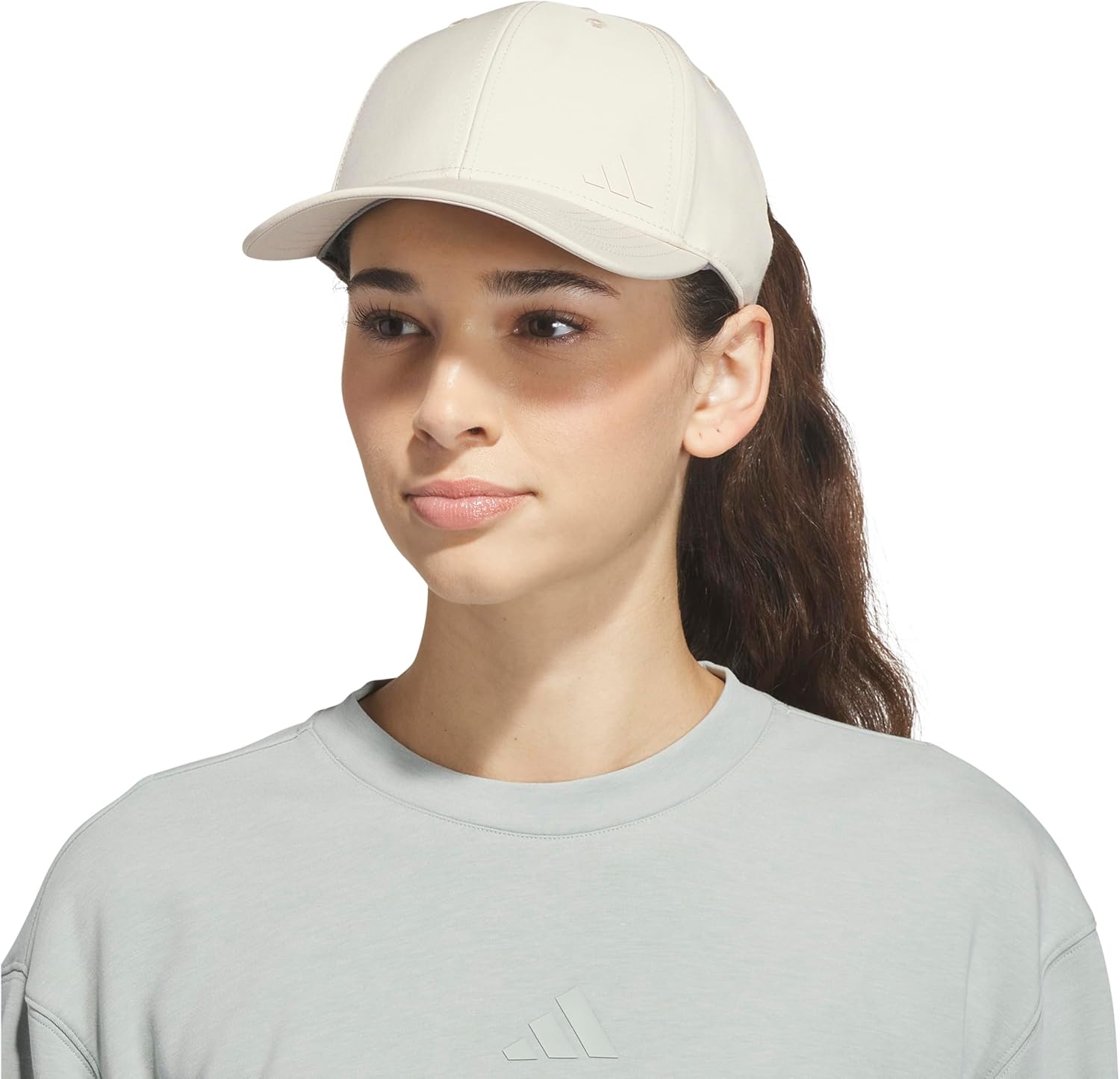 image:imageadidas Womens Backless Ponytail Hat Open Back Baseball CapCrystal Linen BeigeCrystal Linen Beige3