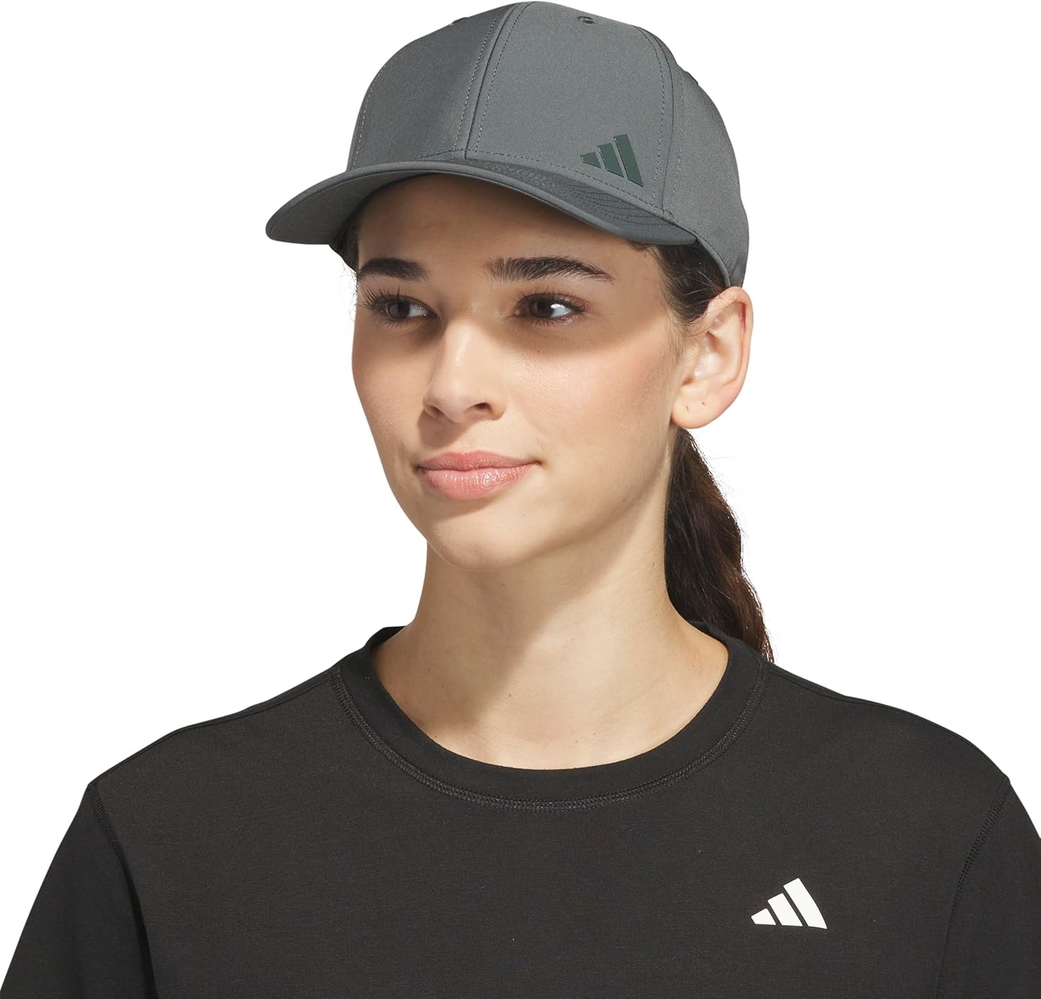 image:imageadidas Womens Backless Ponytail Hat Open Back Baseball CapLegend Ivy GreenLegend Ivy Green3