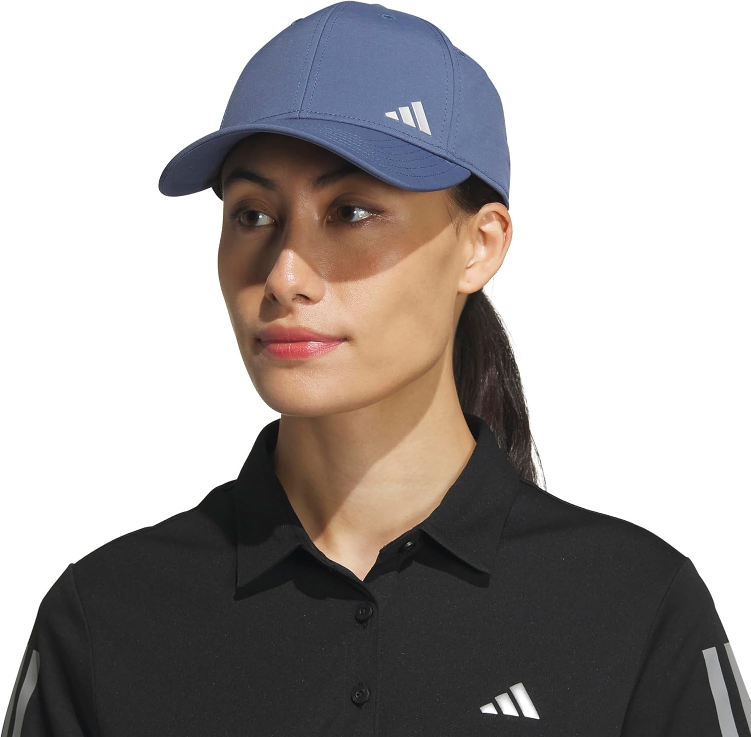 image:imageadidas Womens Backless Ponytail Hat Open Back Baseball CapPreloved Ink BlueSilver Metallic2