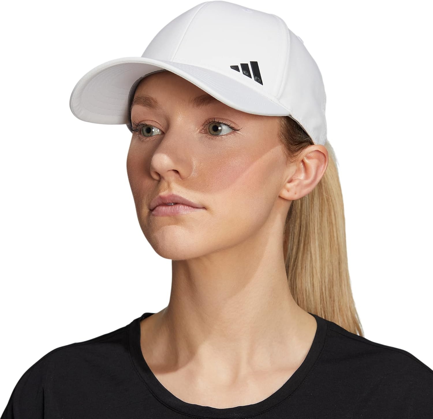 image:imageadidas Womens Backless Ponytail Hat Open Back Baseball CapWhiteBlack1