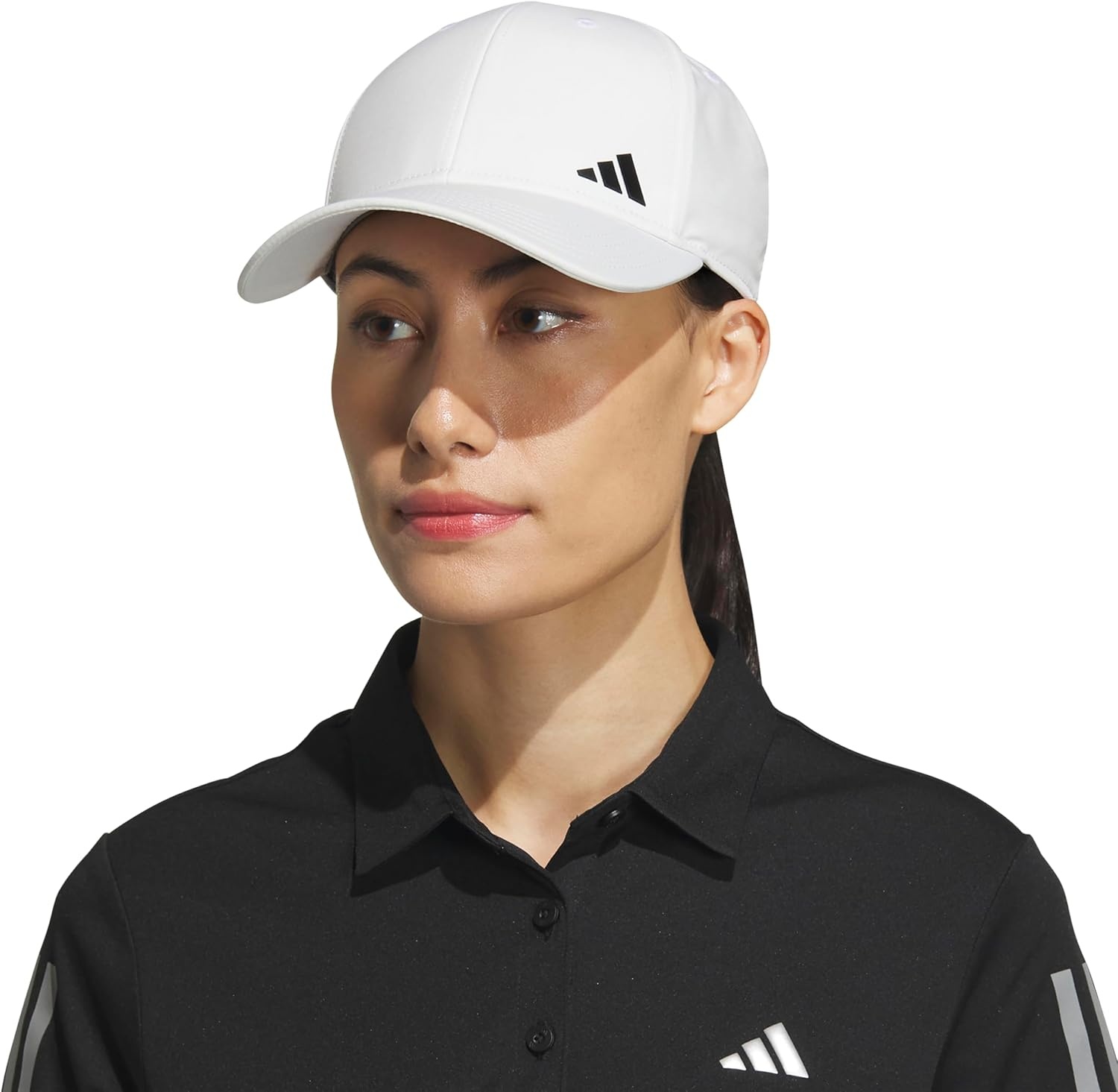 image:imageadidas Womens Backless Ponytail Hat Open Back Baseball CapWhiteBlack2