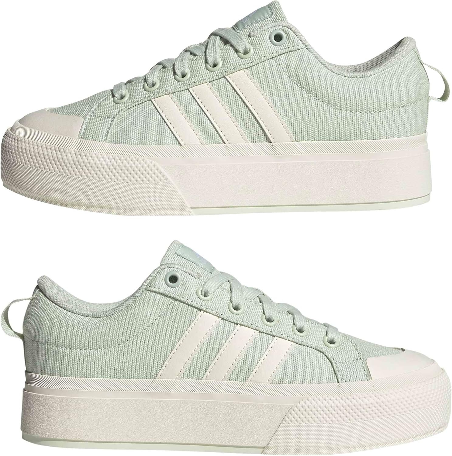 image:imageadidas Womens Bravada 20 Platform Sneakers Shoes Casual BlueLinen GreenOff WhiteLinen Green