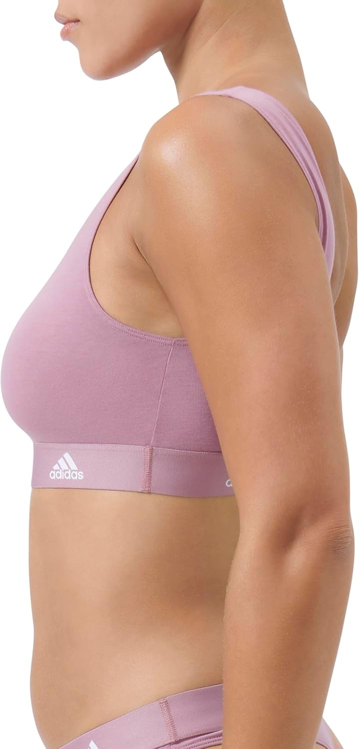 image:imageadidas Womens Cotton Logo Scoop BraletteWonder Orchid