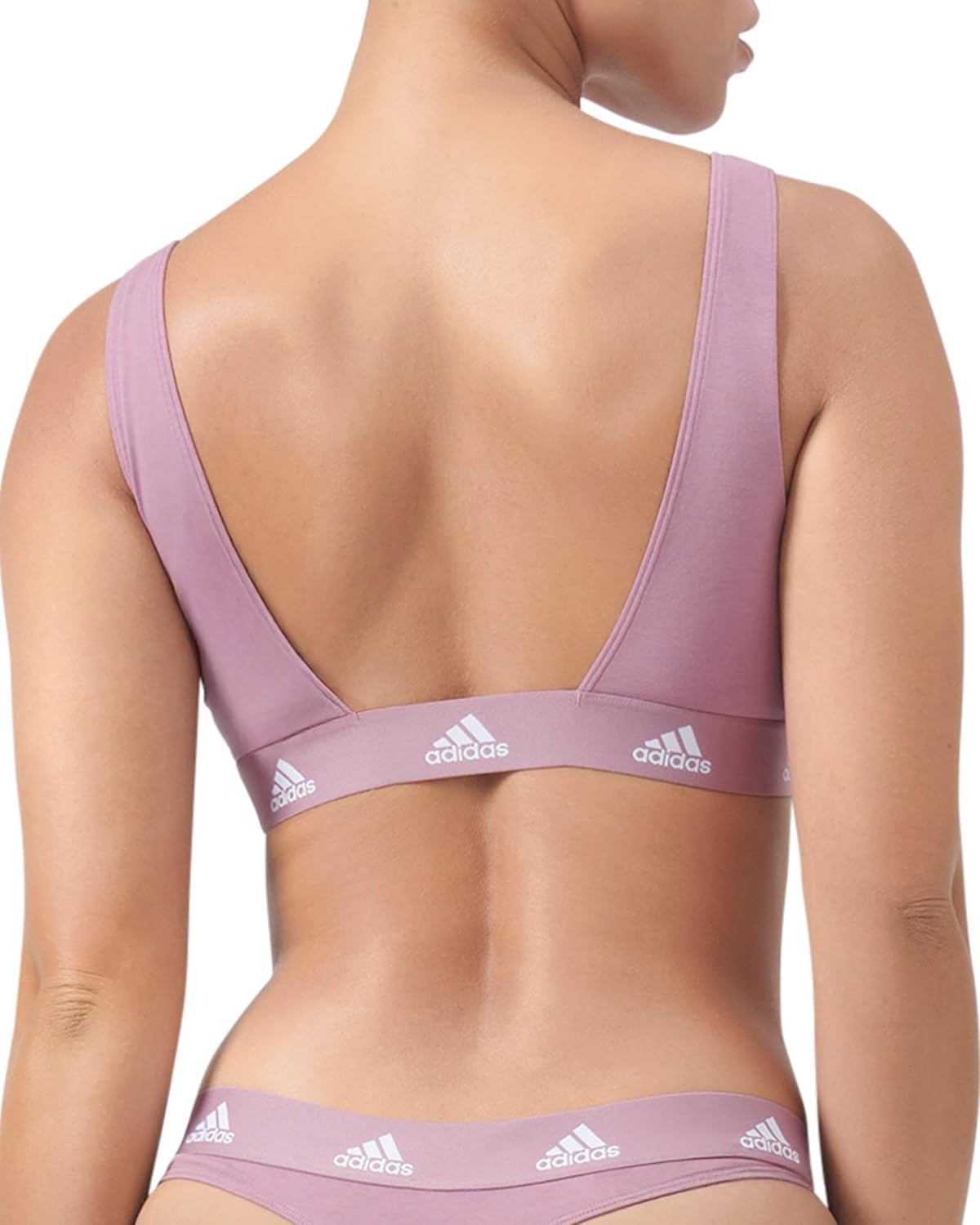 image:imageadidas Womens Cotton Logo Scoop BraletteWonder Orchid