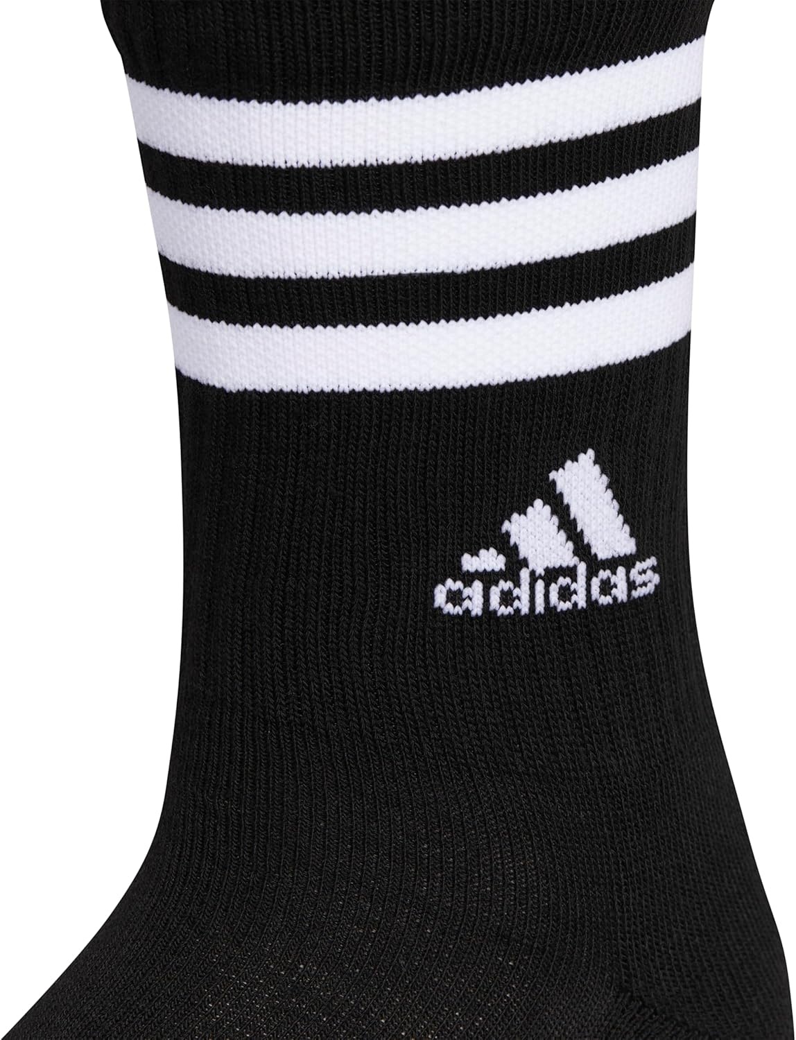 image:imageadidas Womens Cushioned Crew Socks 3 Pairs Durable amp ComfortableBlackWhite3stripe3