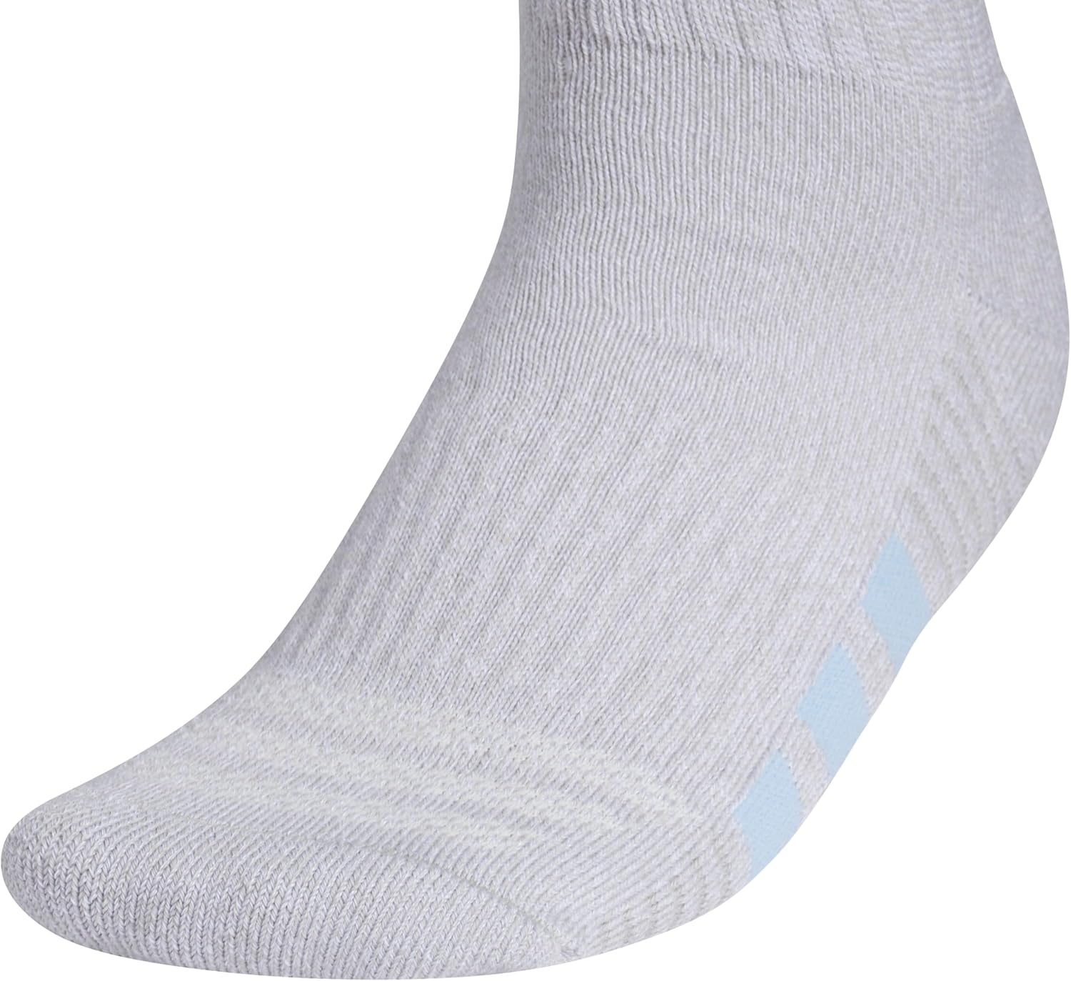 image:imageadidas Womens Cushioned Crew Socks 3 Pairs Durable amp ComfortableClear Onix GreyGlow BlueClear Pink4