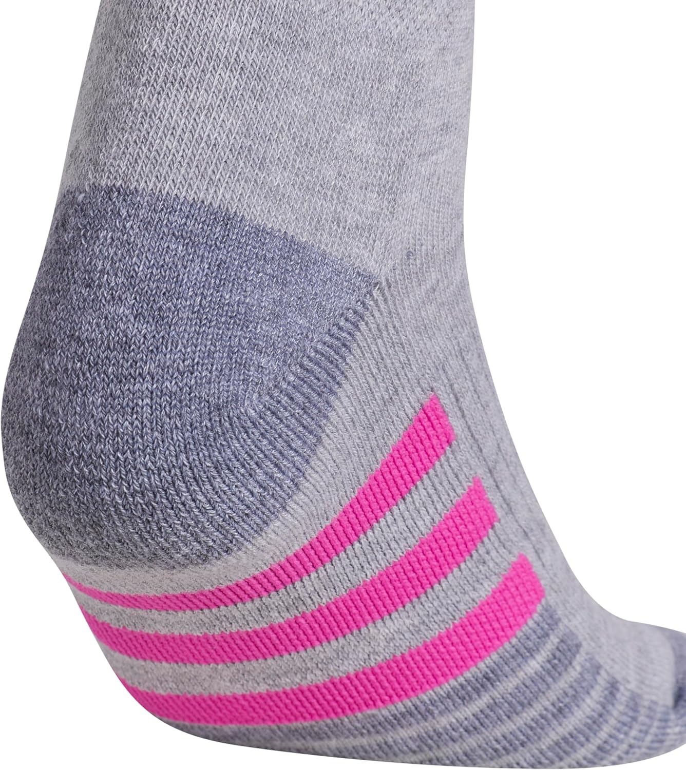 image:imageadidas Womens Cushioned Quarter Ankle Socks 3 Pairs Durable amp ComfortableCool Light HeatherLucid Fuchsia PinkBlue Fusion3