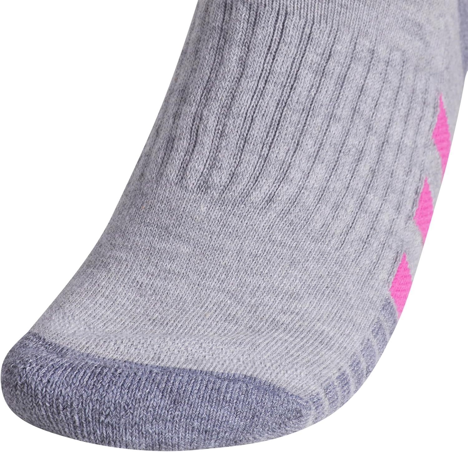image:imageadidas Womens Cushioned Quarter Ankle Socks 3 Pairs Durable amp ComfortableCool Light HeatherLucid Fuchsia PinkBlue Fusion3