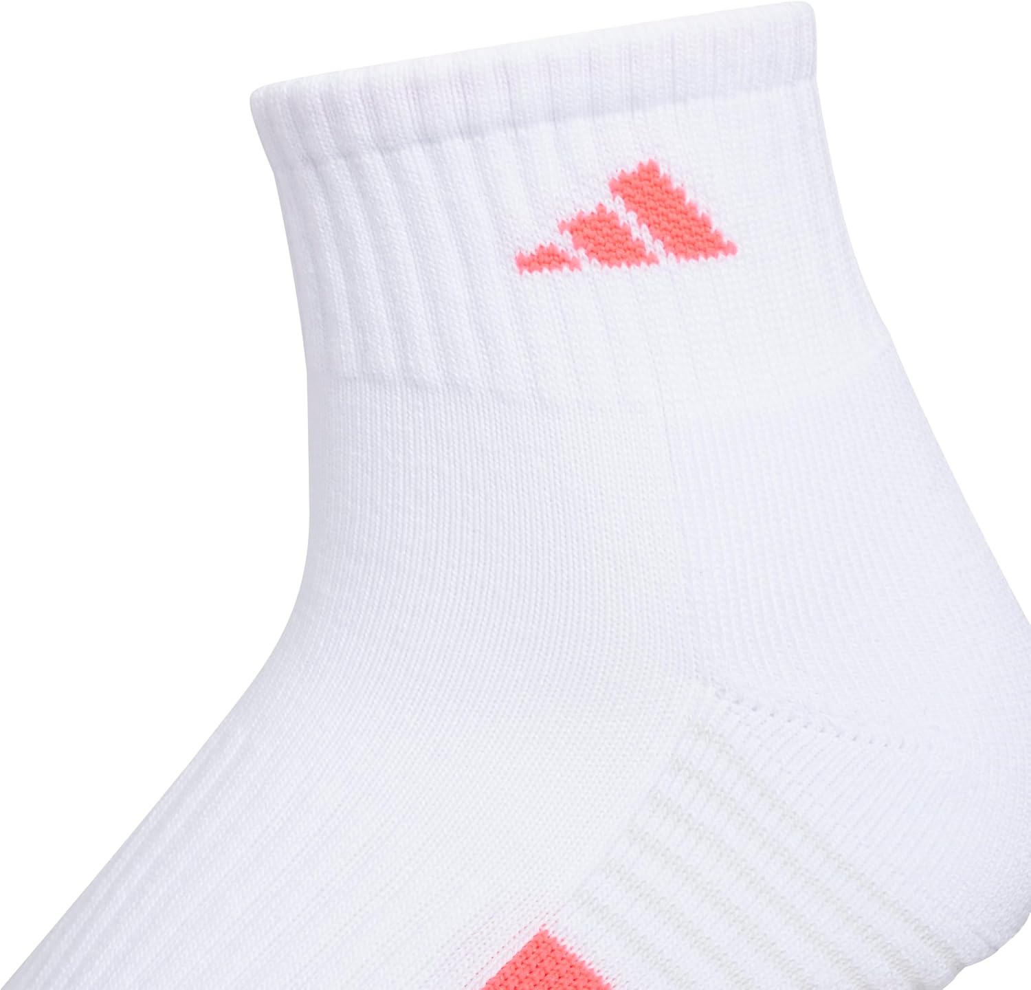 image:imageadidas Womens Cushioned Quarter Ankle Socks 3 Pairs Durable amp ComfortableWhitePure Turbo PinkClear Onix Grey4