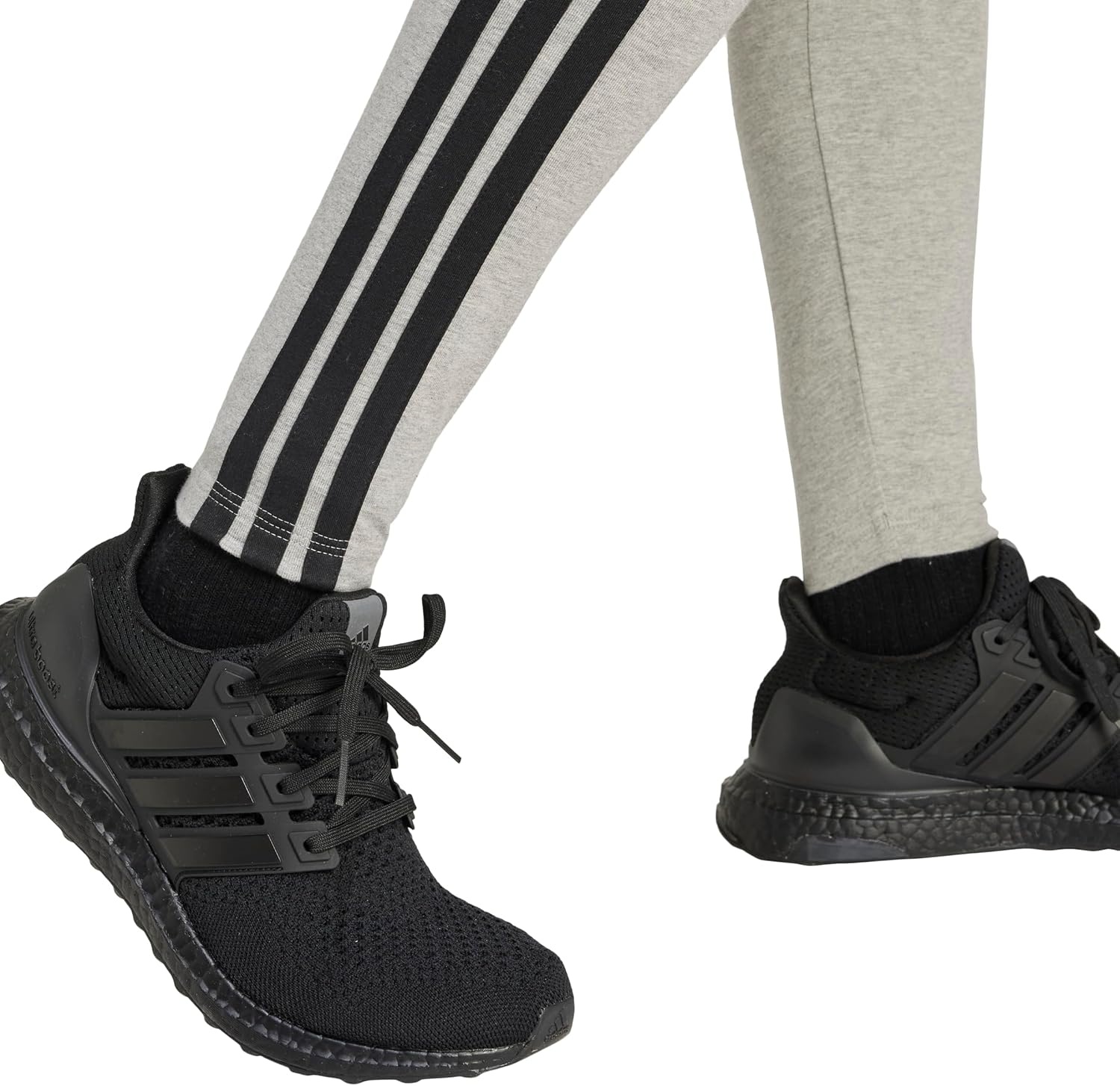 image:imageadidas Womens Essentials 3Stripes Cotton LeggingsMedium Grey HeatherBlack