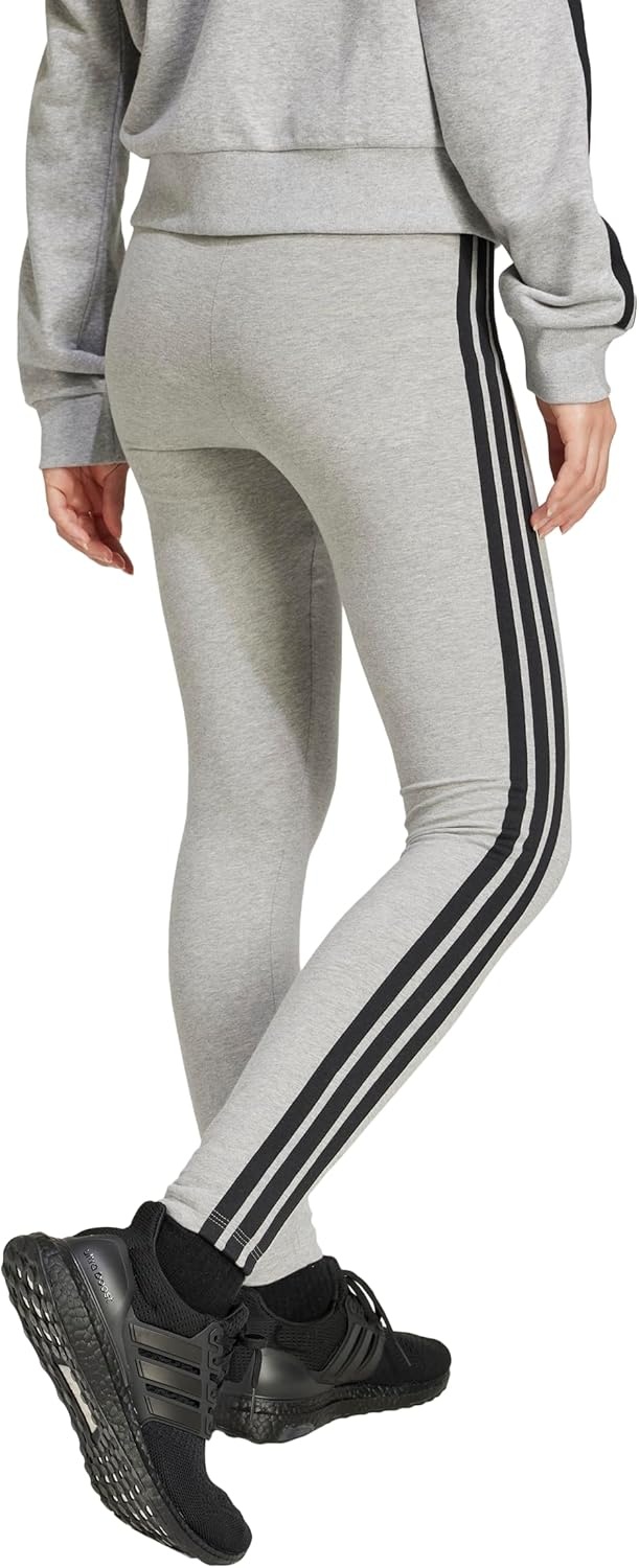 image:imageadidas Womens Essentials 3Stripes Cotton LeggingsMedium Grey HeatherBlack