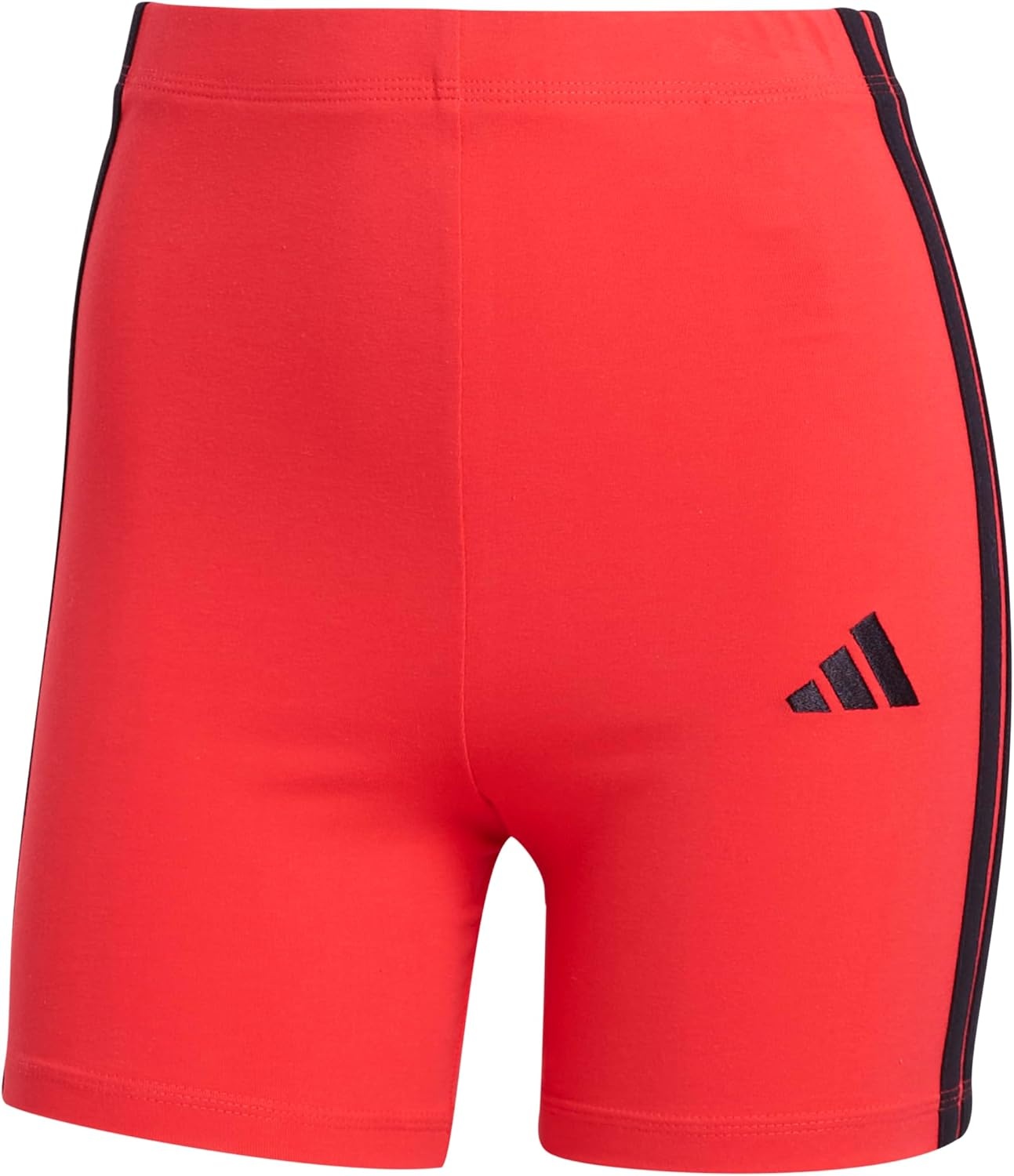 image:imageadidas Womens Essentials 3Stripes HighWaisted Biker ShortsPure RubyBlack