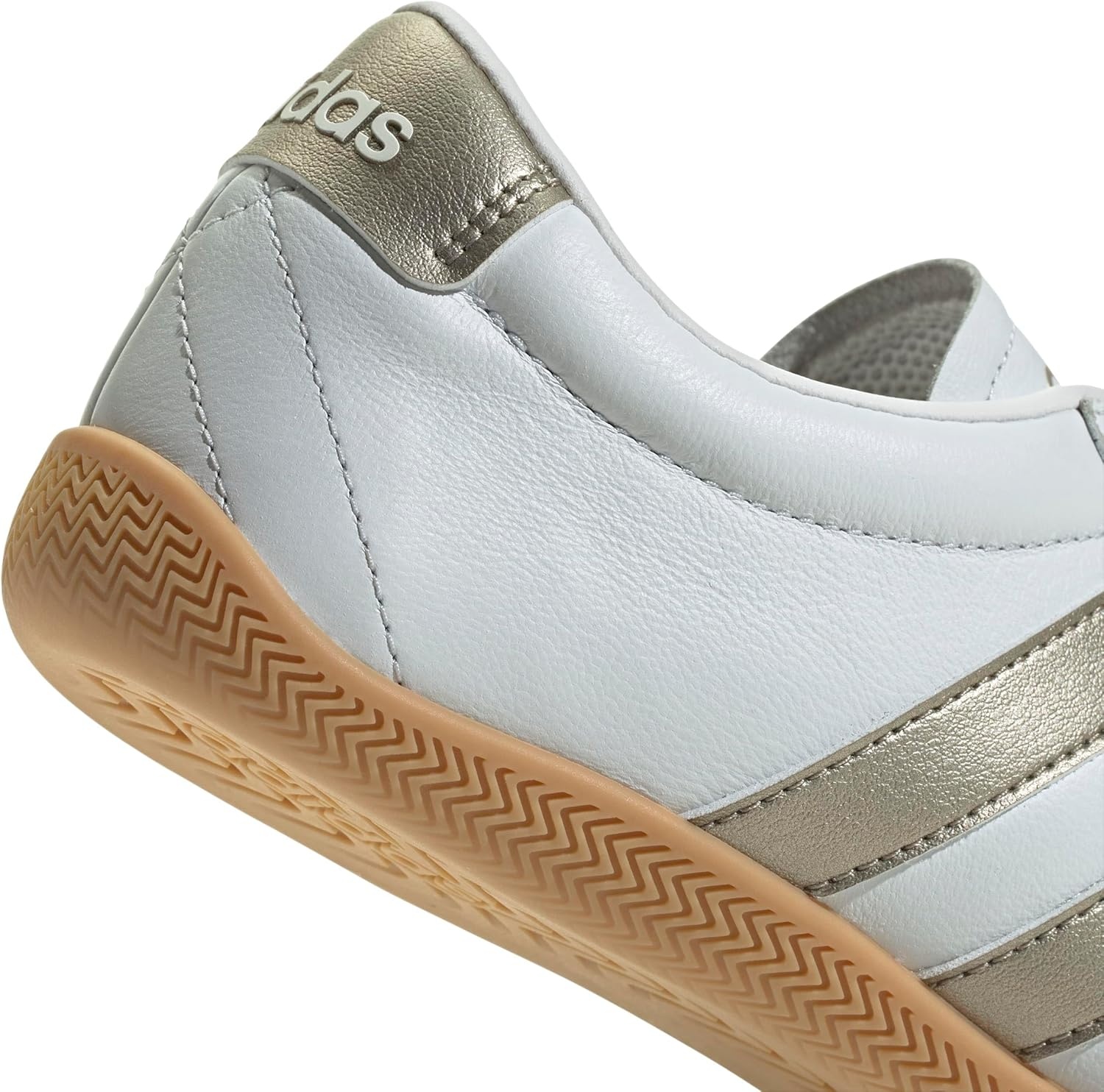 image:imageadidas Womens Grand Court Lo SneakersCrystal WhiteCyber MetallicGum