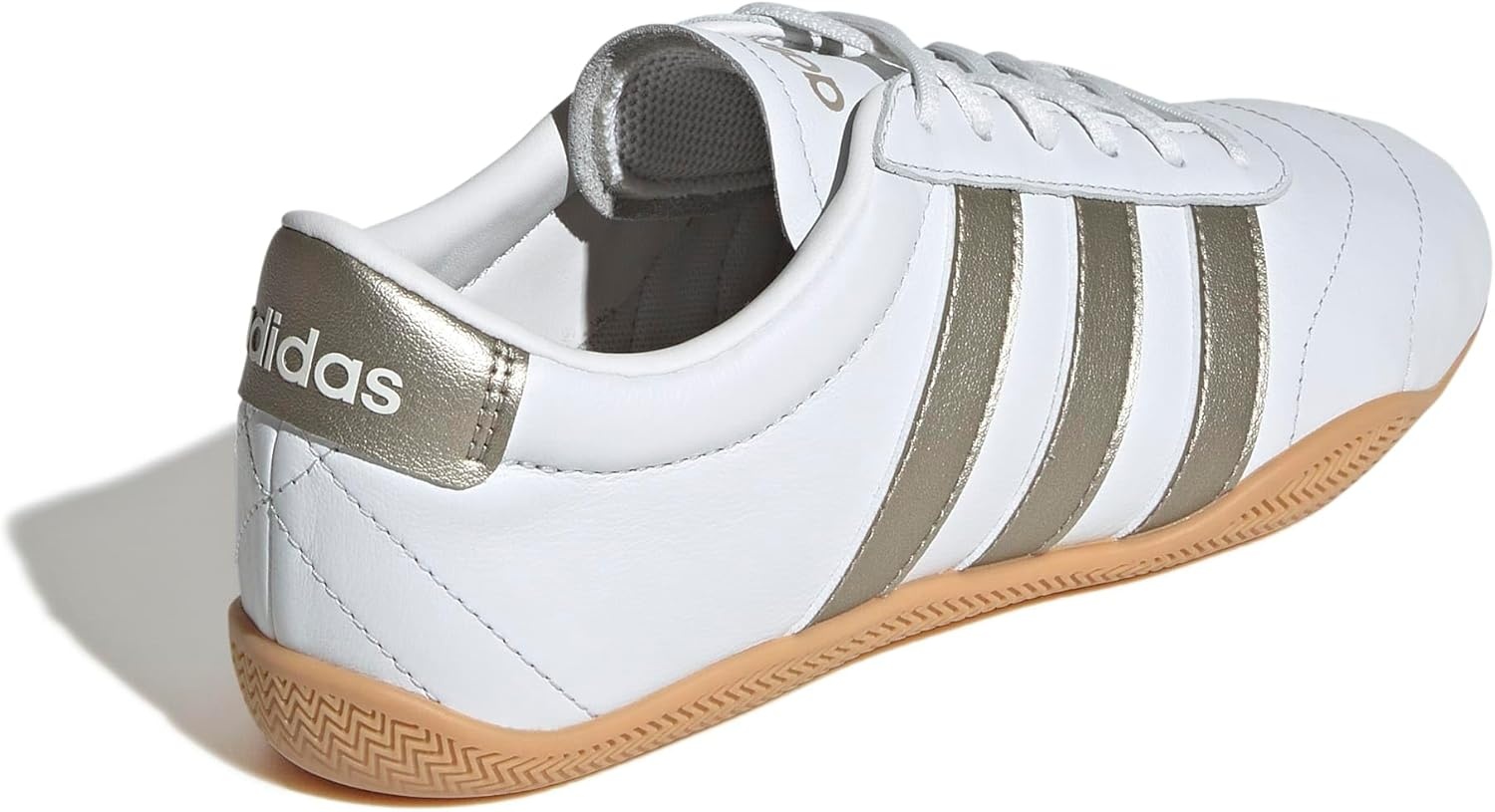 image:imageadidas Womens Grand Court Lo SneakersCrystal WhiteCyber MetallicGum